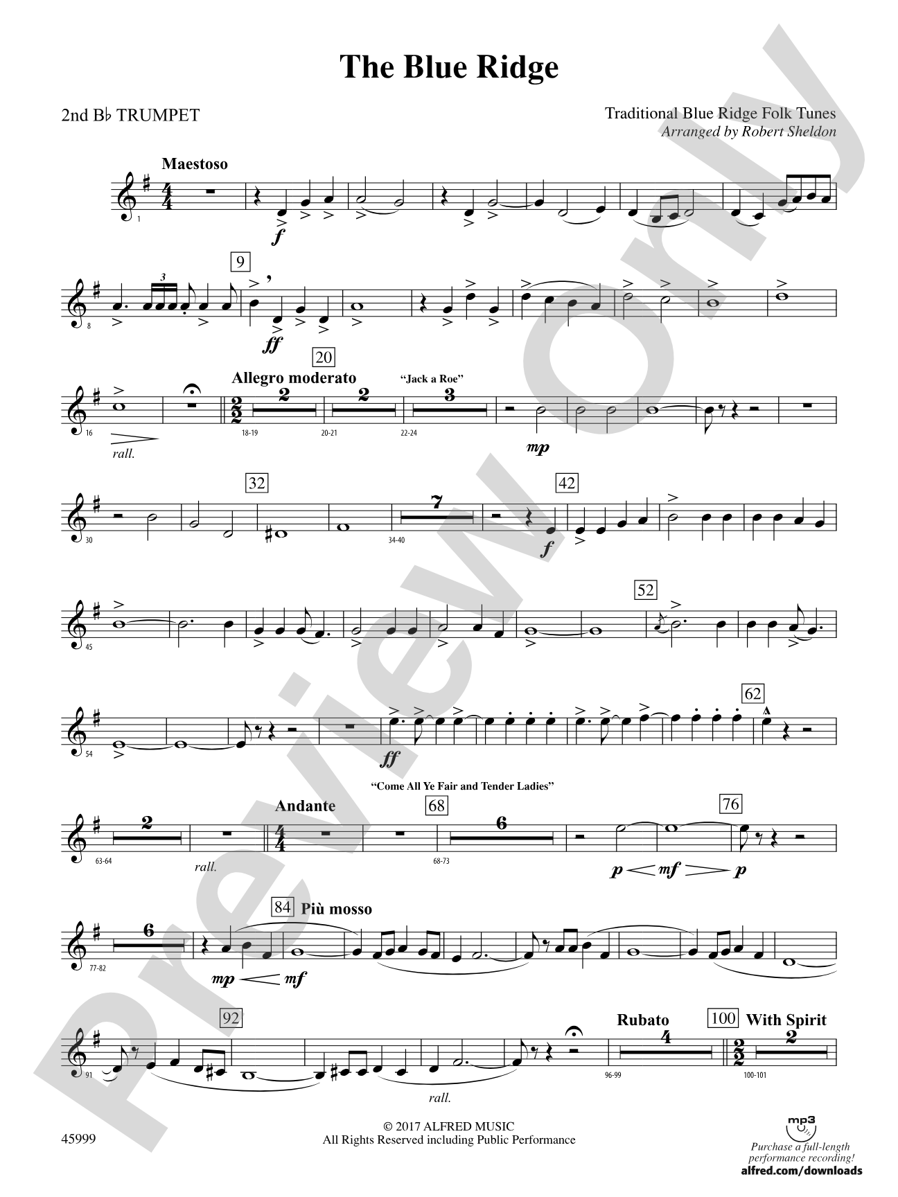 The Blue Ridge: 2nd B-flat Trumpet