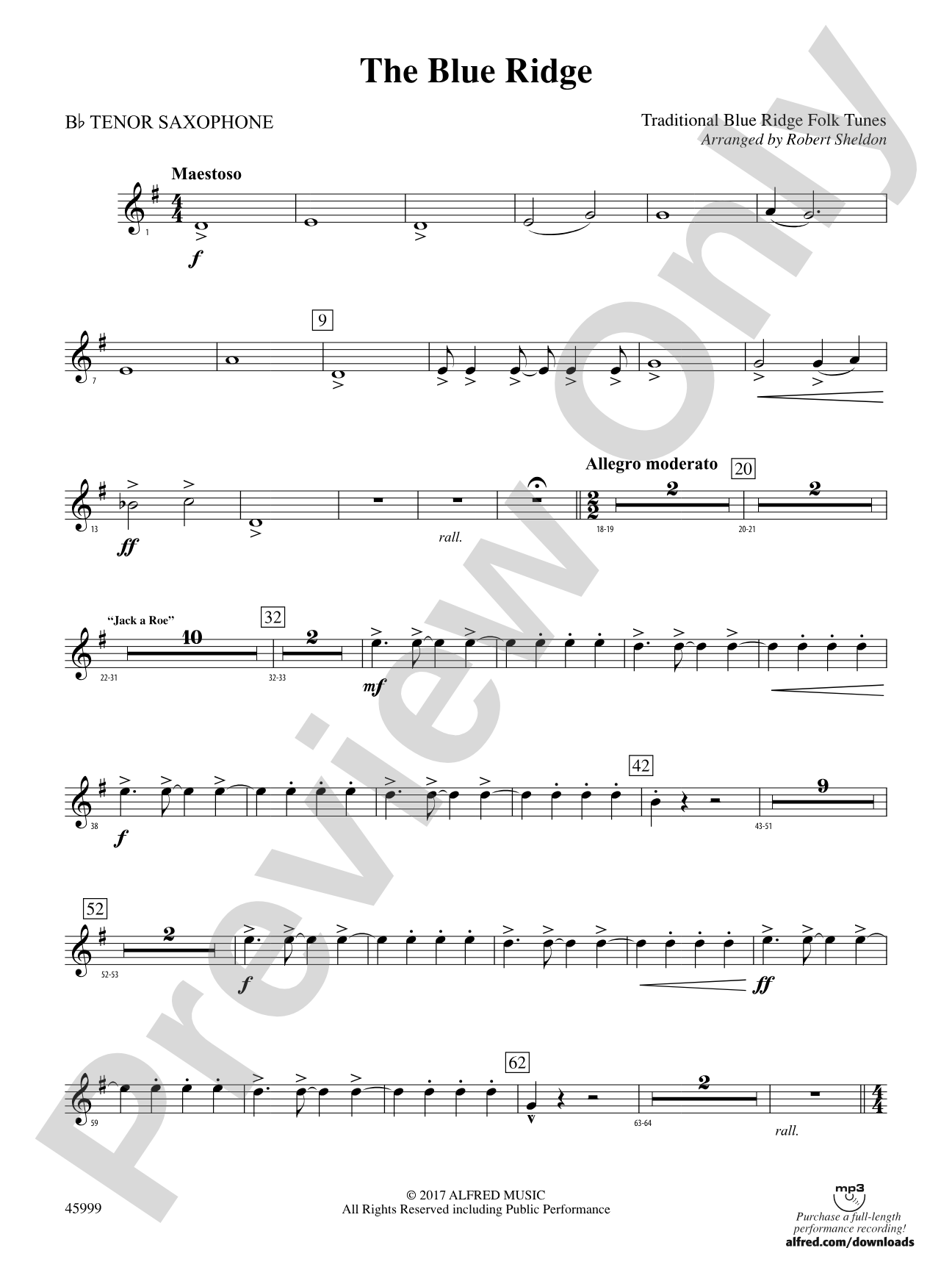 The Blue Ridge: B-flat Tenor Saxophone