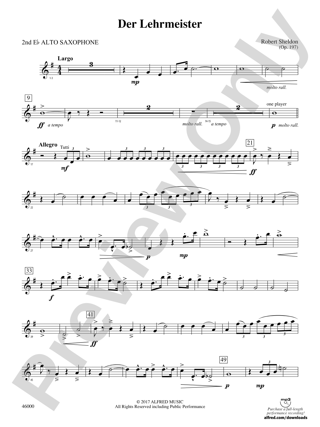 Der Lehrmeister: 2nd E-flat Alto Saxophone