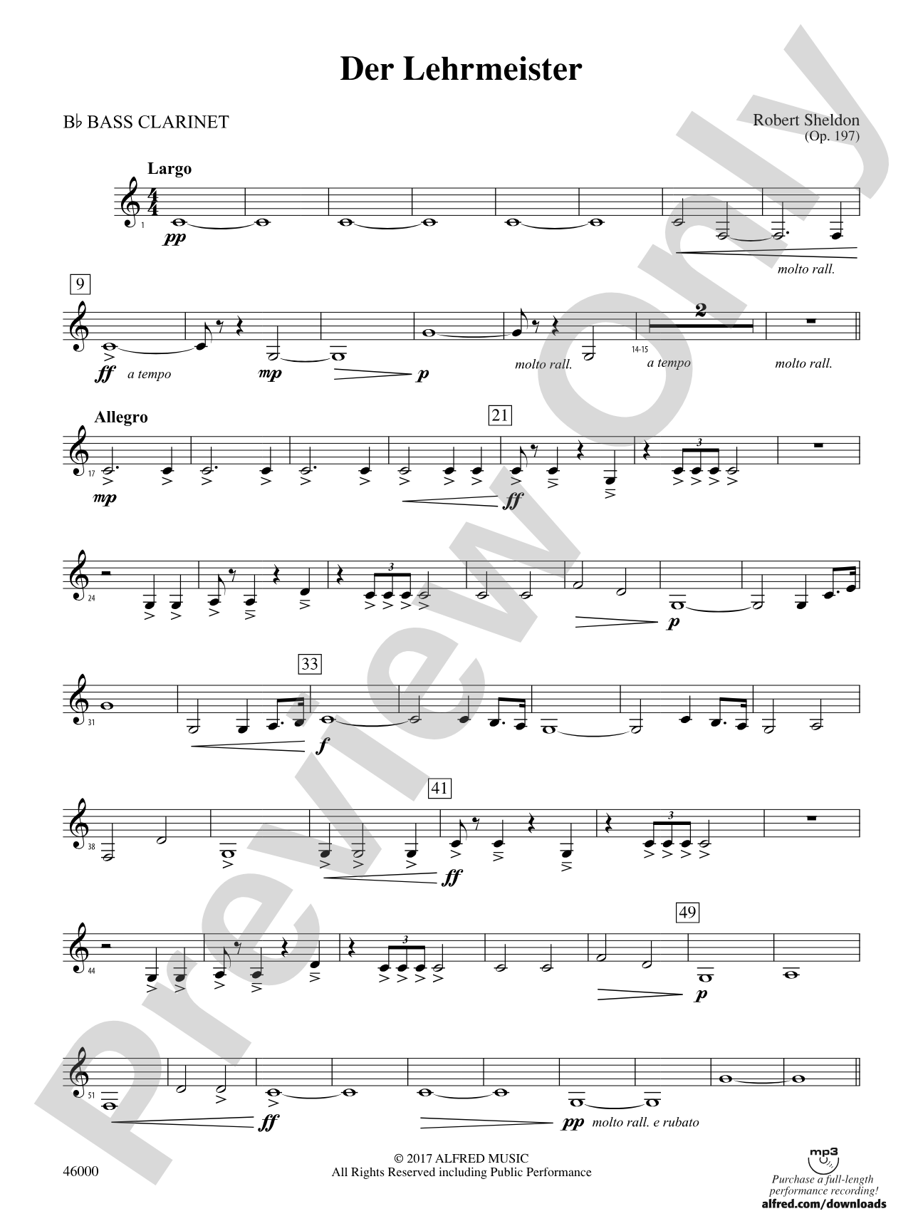 Der Lehrmeister: B-flat Bass Clarinet