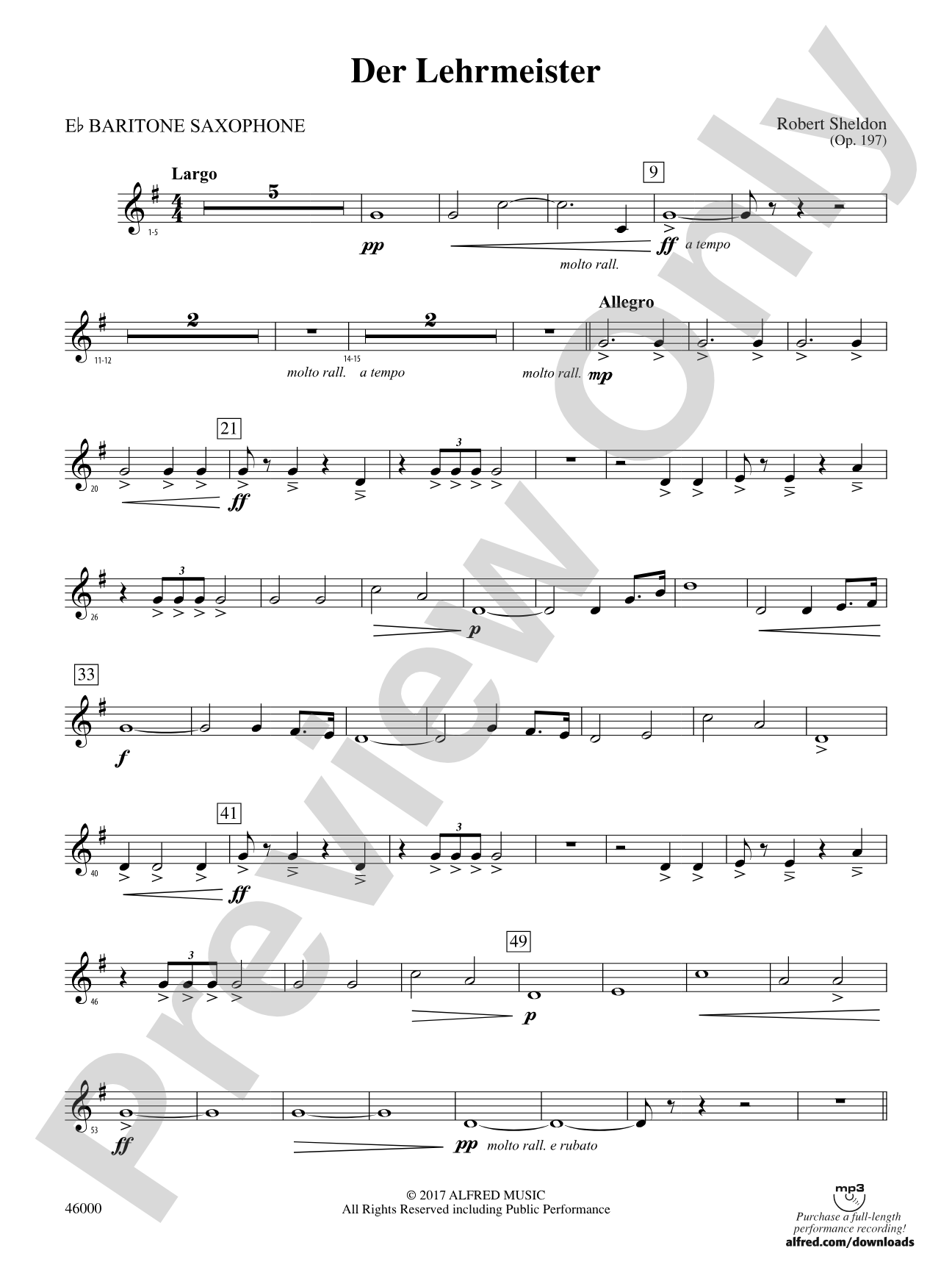 Der Lehrmeister: E-flat Baritone Saxophone