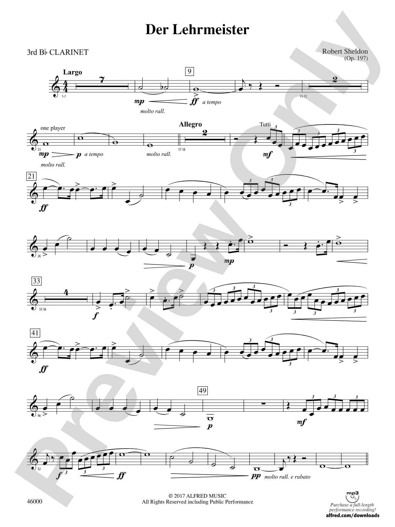 Der Lehrmeister: 3rd B-flat Clarinet