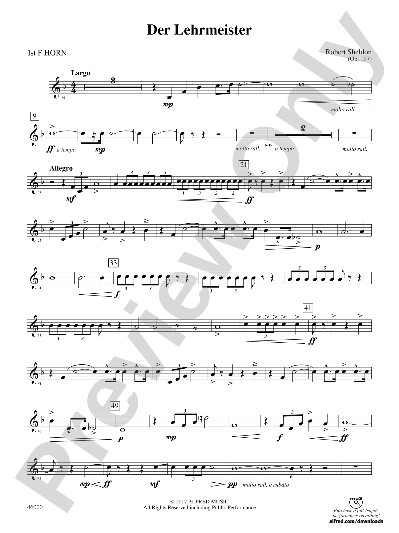 Der Lehrmeister: 1st F Horn