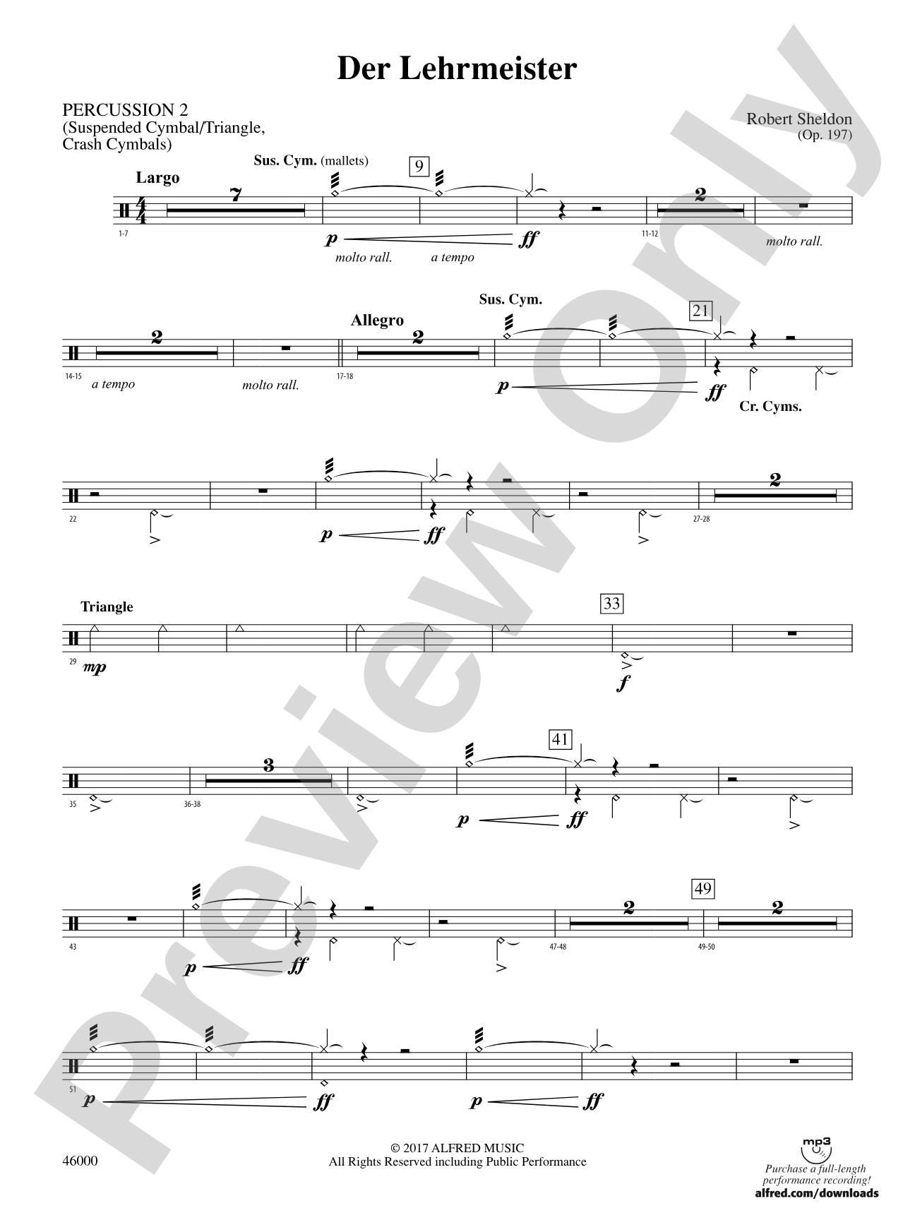 Der Lehrmeister: 2nd Percussion
