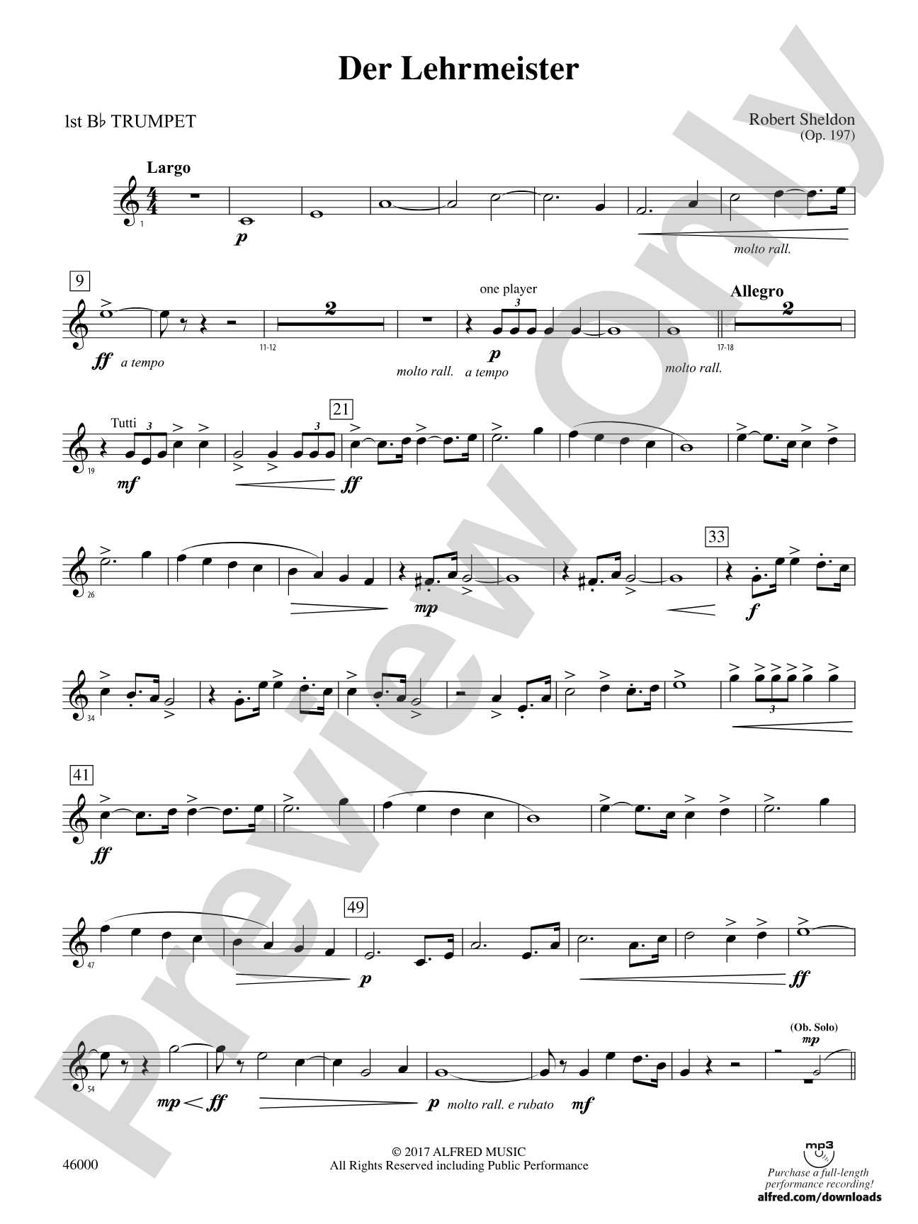Der Lehrmeister: 1st B-flat Trumpet