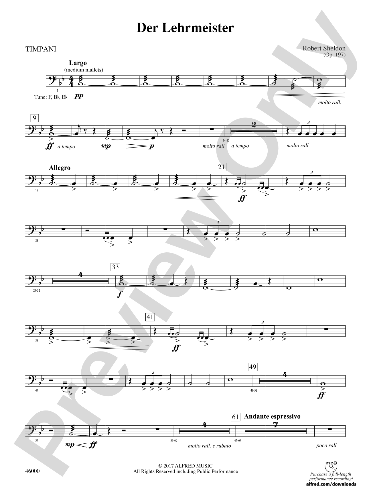 Der Lehrmeister: Timpani