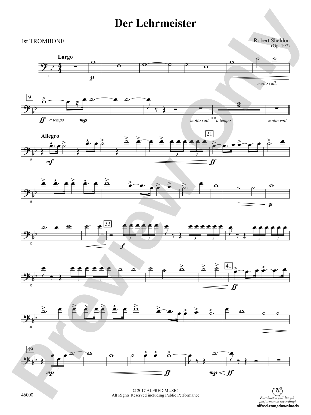 Der Lehrmeister: 1st Trombone