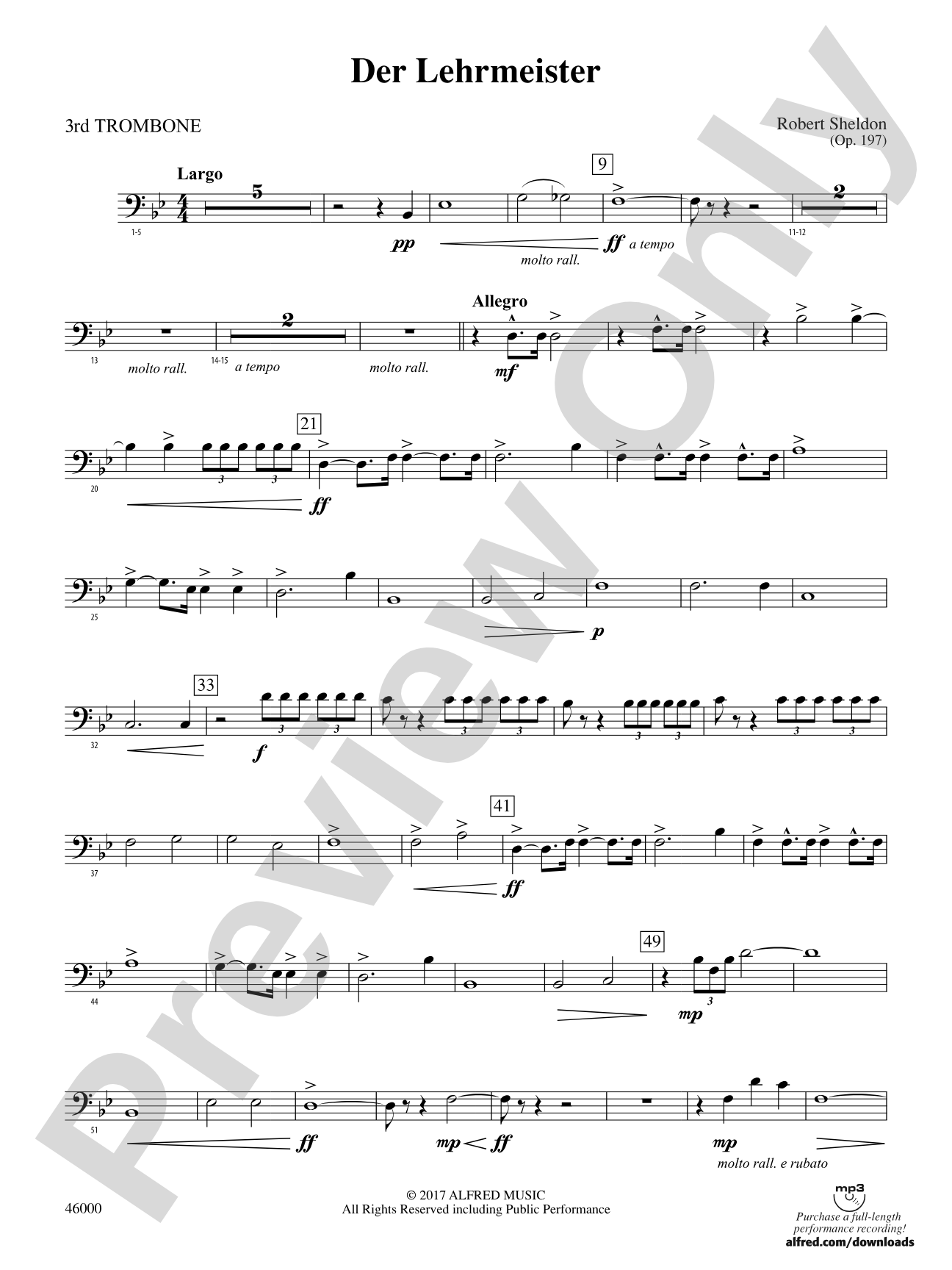Der Lehrmeister: 3rd Trombone