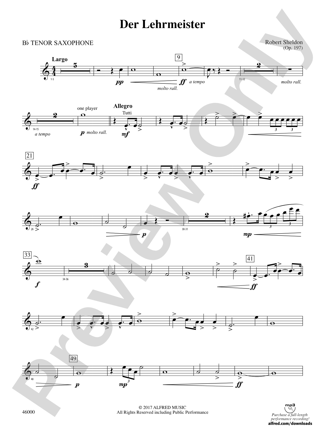 Der Lehrmeister: B-flat Tenor Saxophone