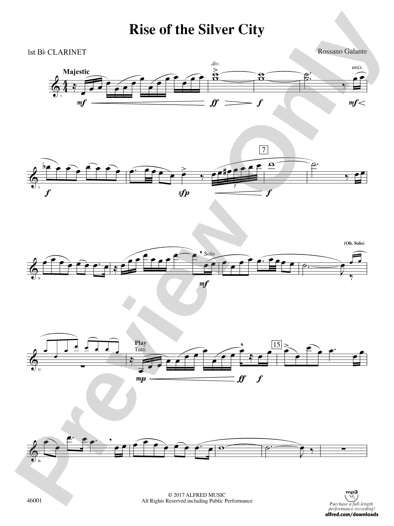 Rise of the Silver City: 1st B-flat Clarinet