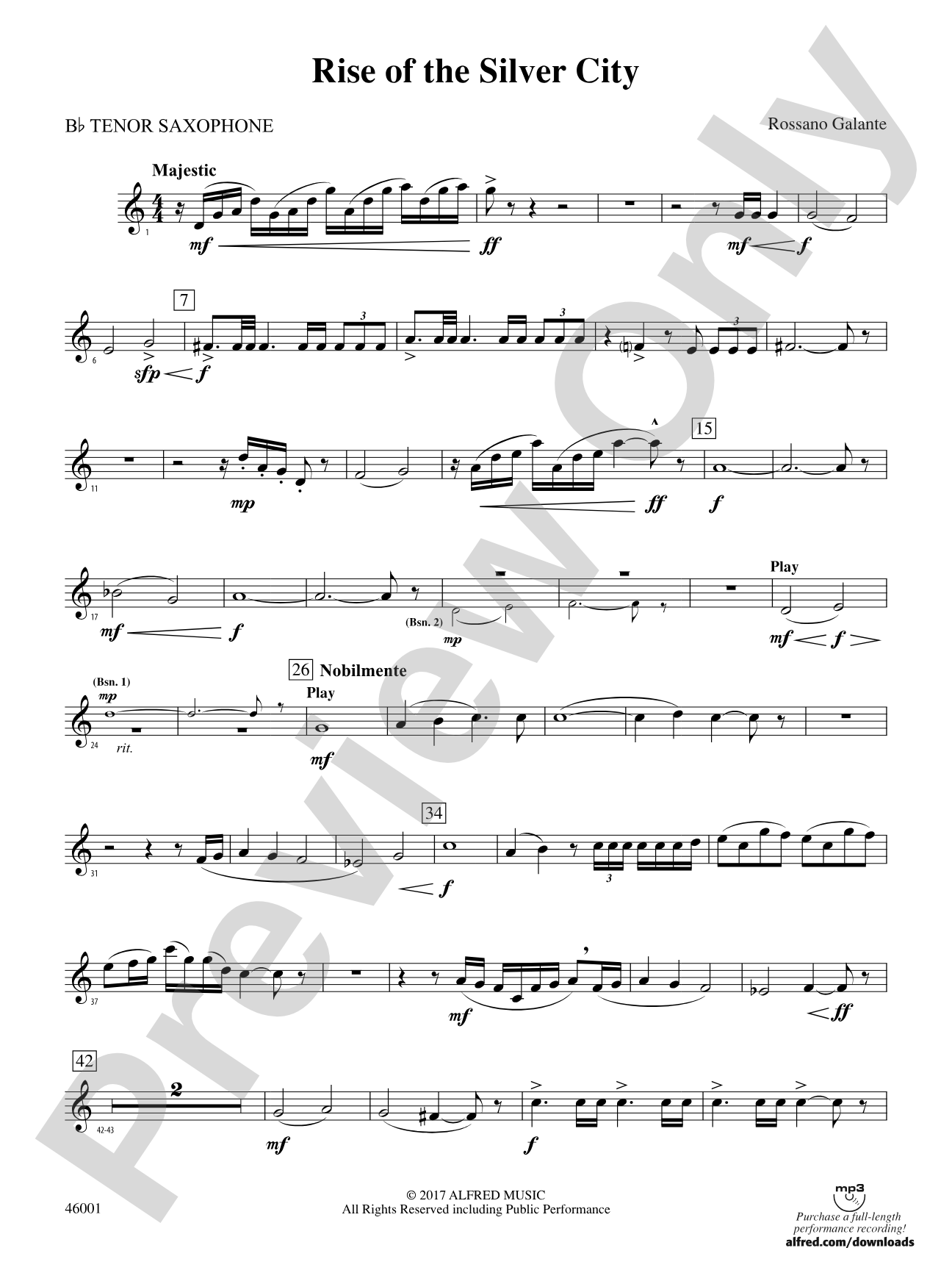 Rise of the Silver City: B-flat Tenor Saxophone