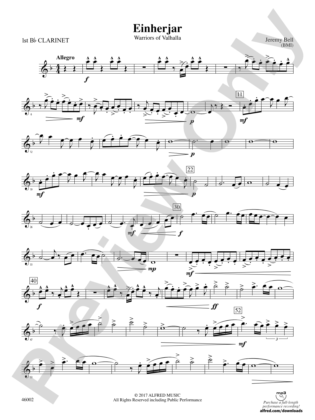 Einherjar: 1st B-flat Clarinet