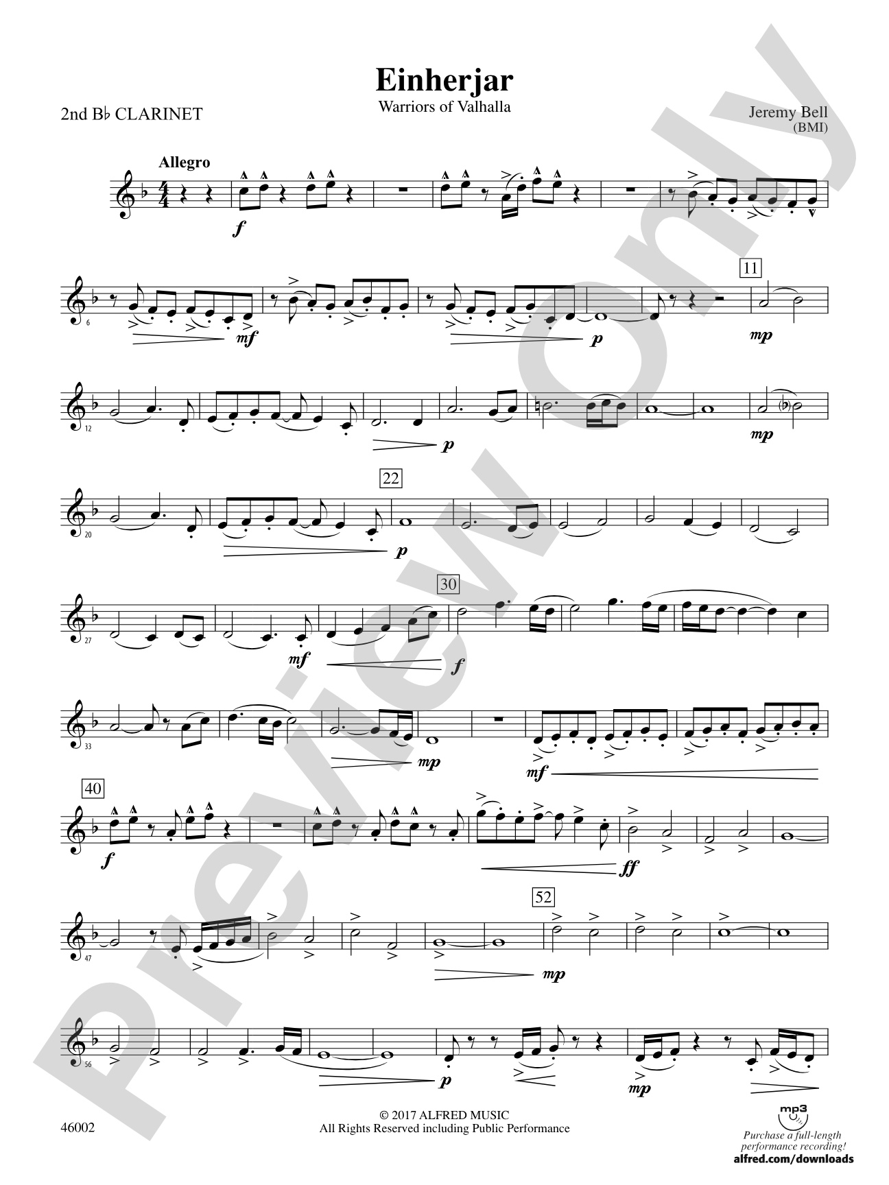 Einherjar: 2nd B-flat Clarinet