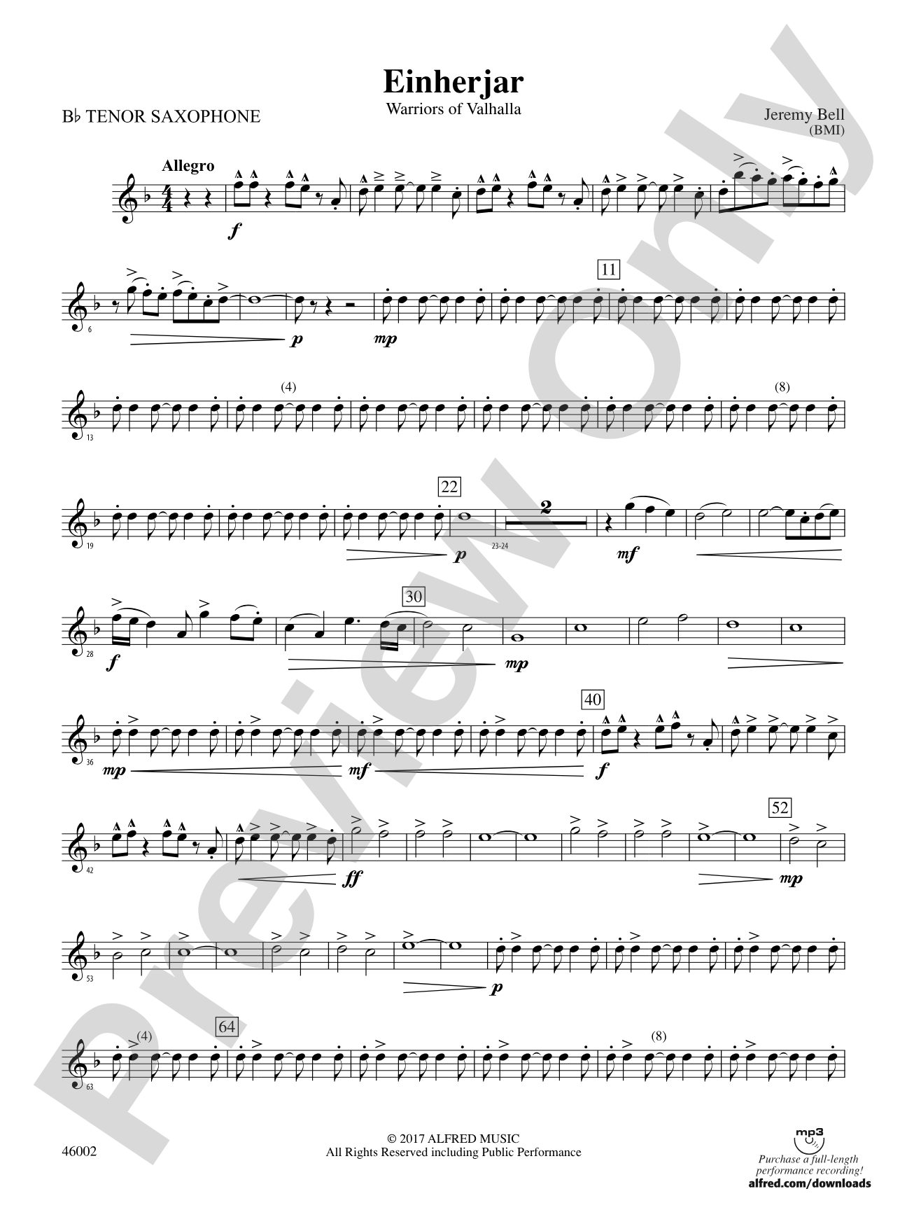 Einherjar: B-flat Tenor Saxophone