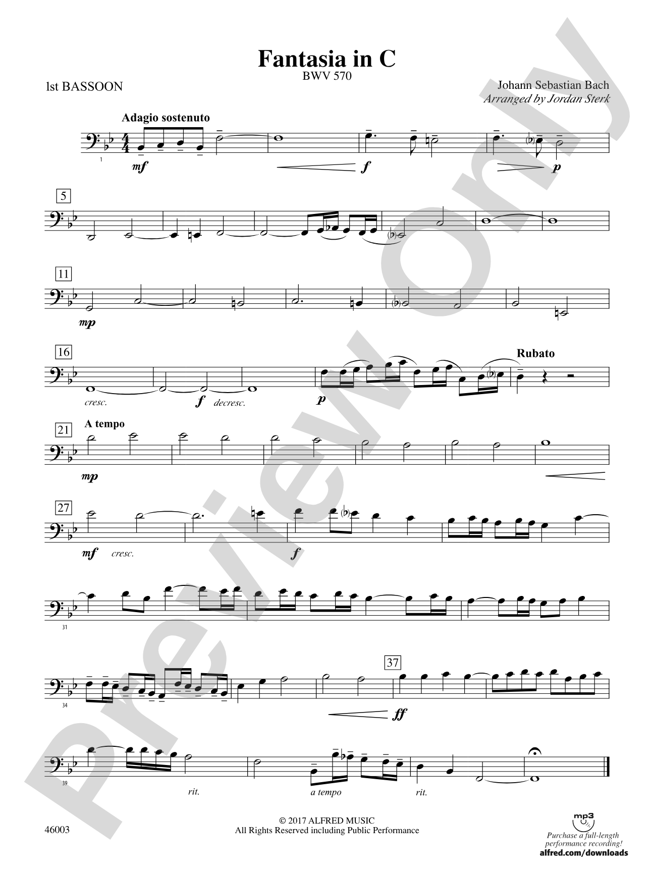 Fantasia in C: Bassoon