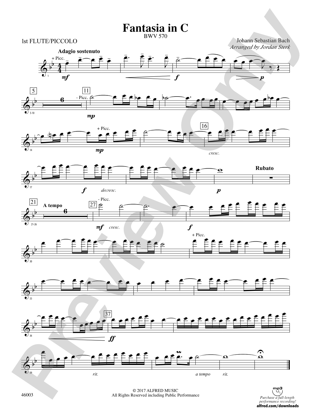 Fantasia in C: Flute