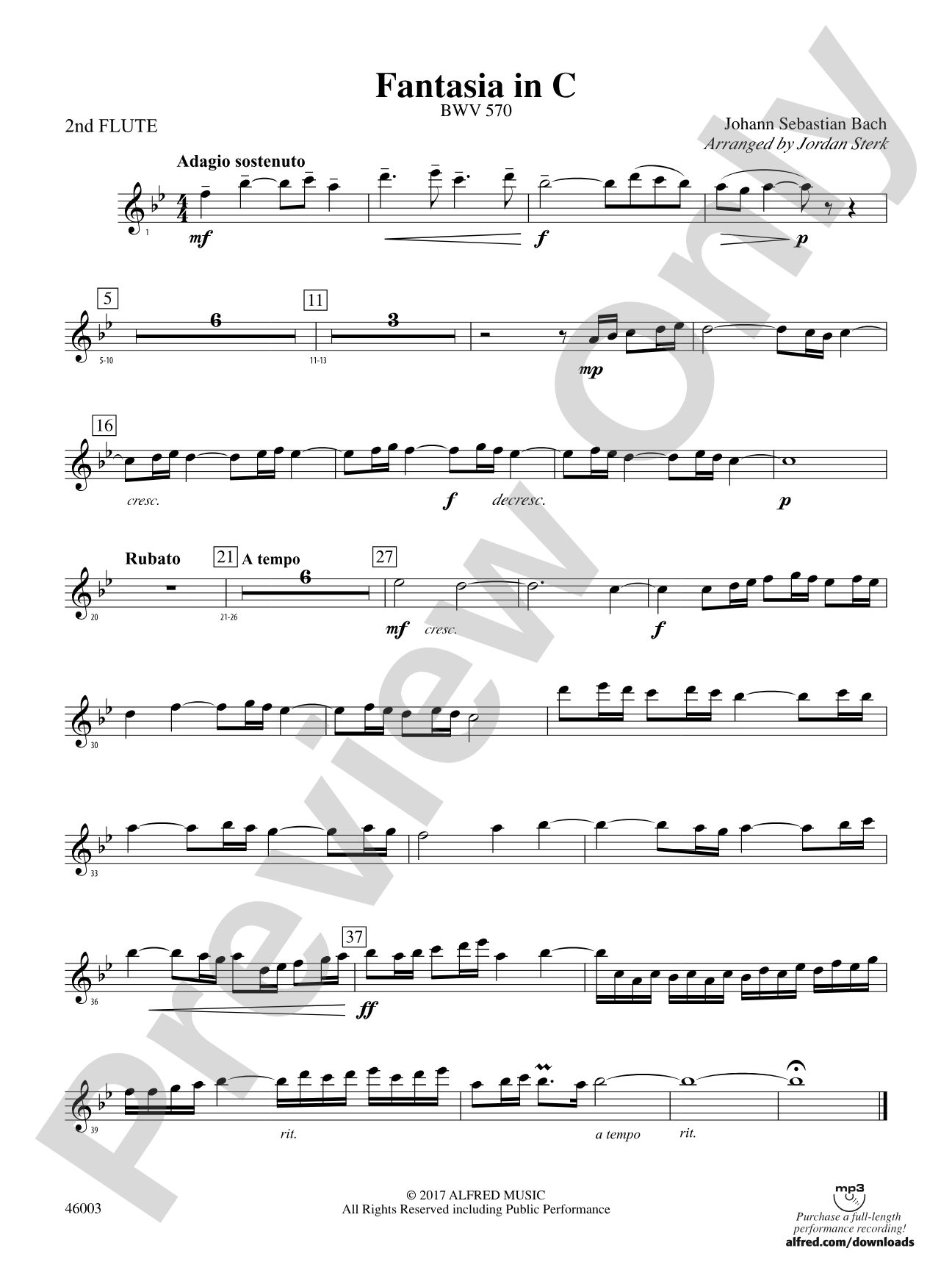 Fantasia in C: 2nd Flute