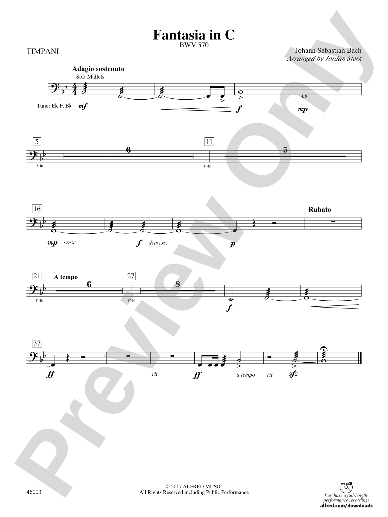 Fantasia in C: Timpani