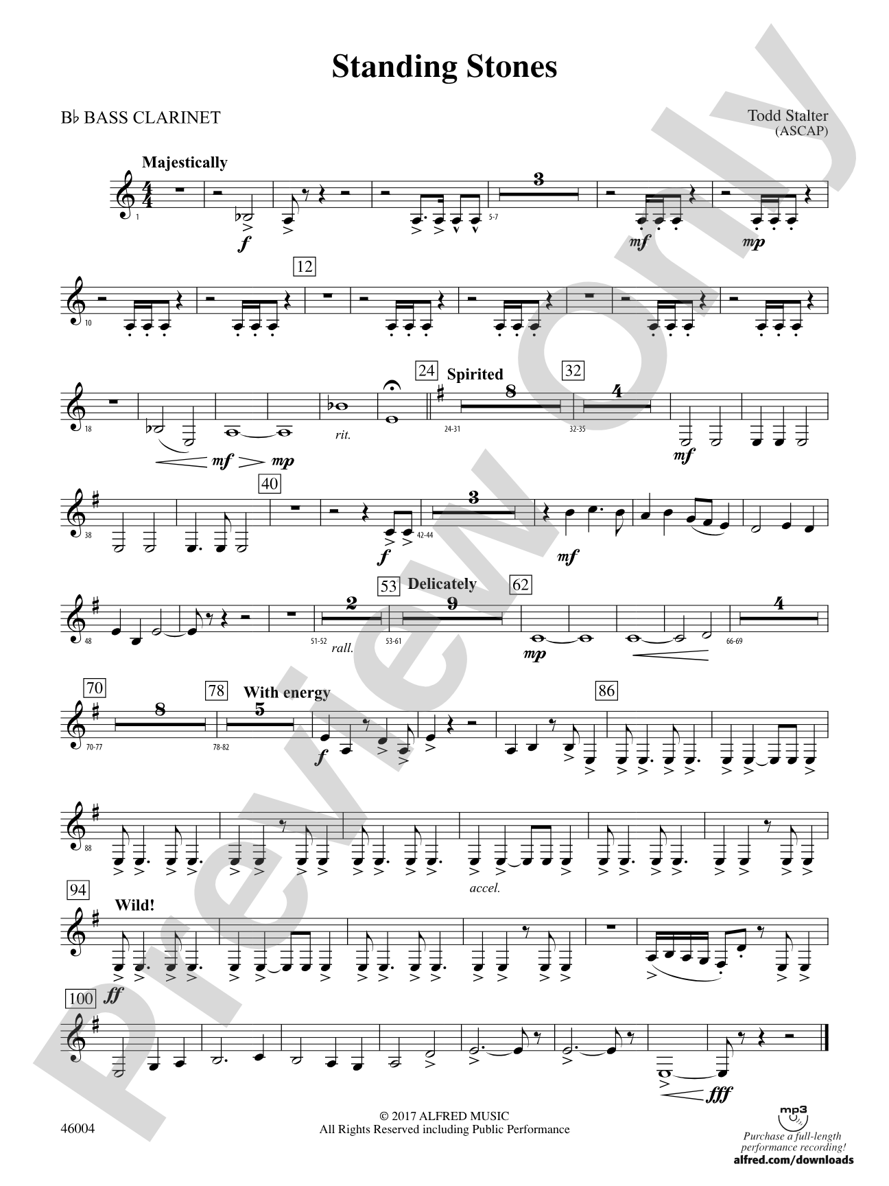 Standing Stones: B-flat Bass Clarinet