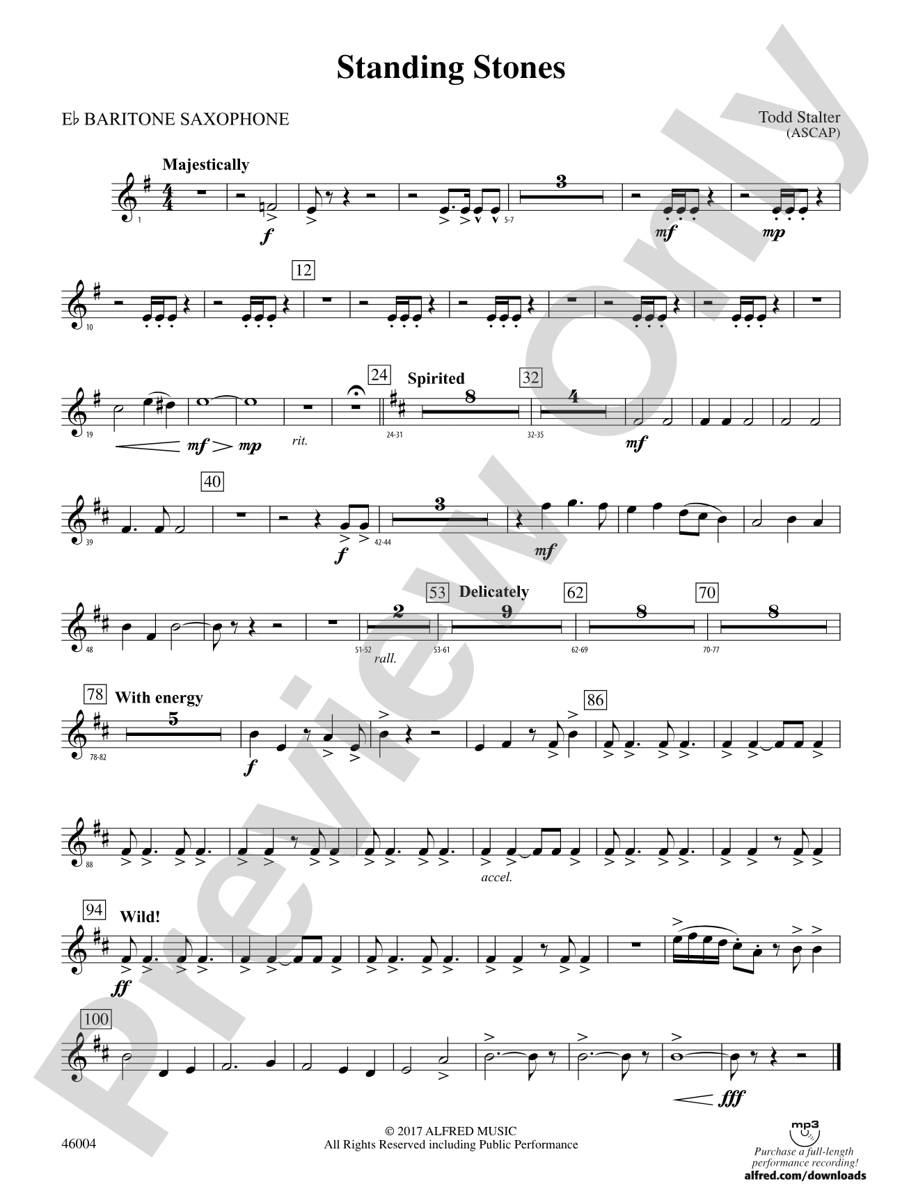 Standing Stones: E-flat Baritone Saxophone