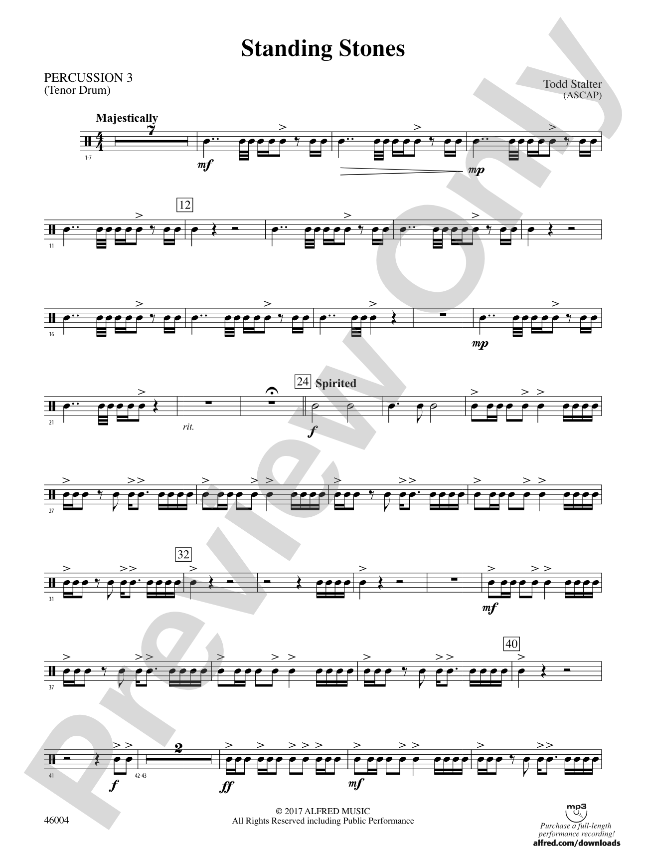 Standing Stones: 3rd Percussion