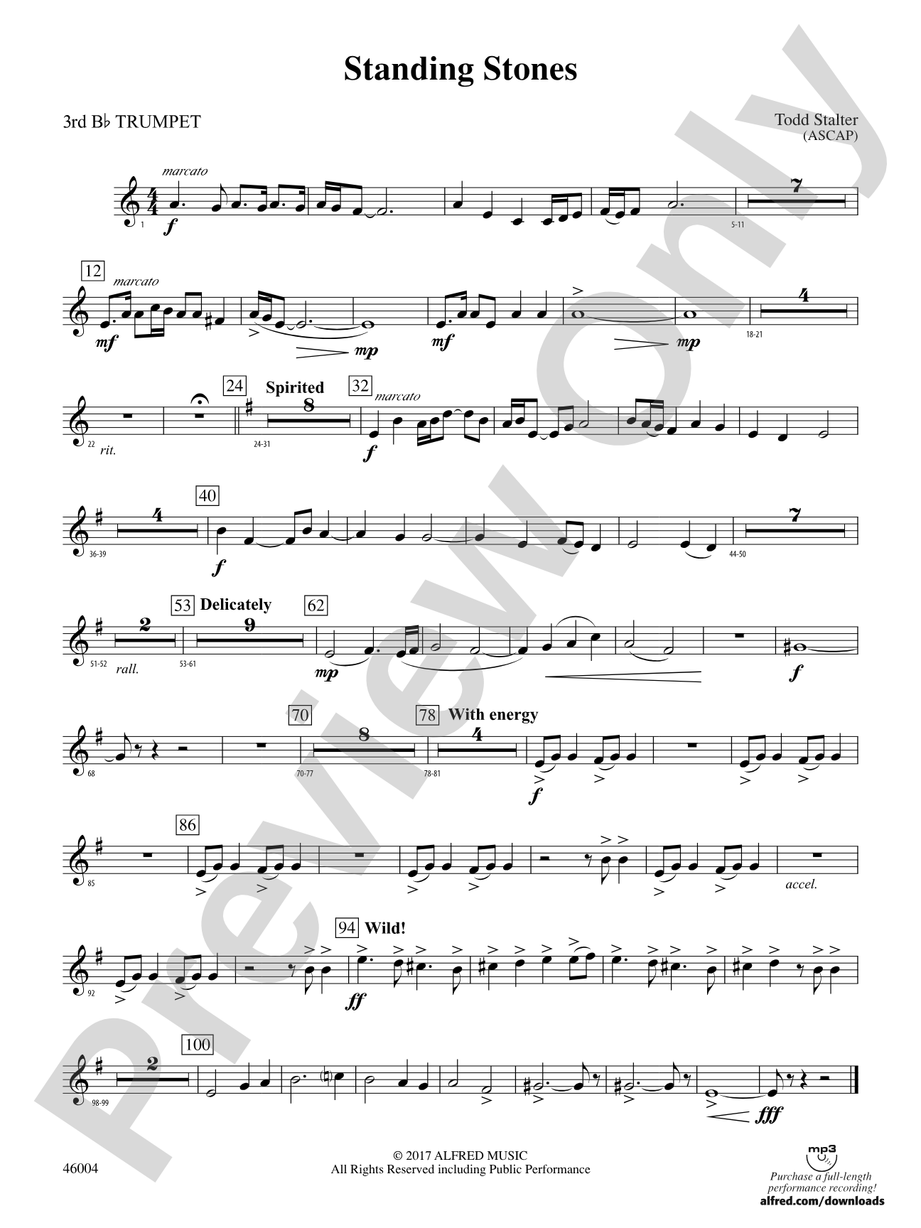 Standing Stones: 3rd B-flat Trumpet