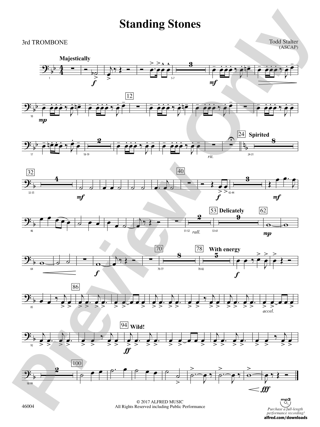 Standing Stones: 3rd Trombone