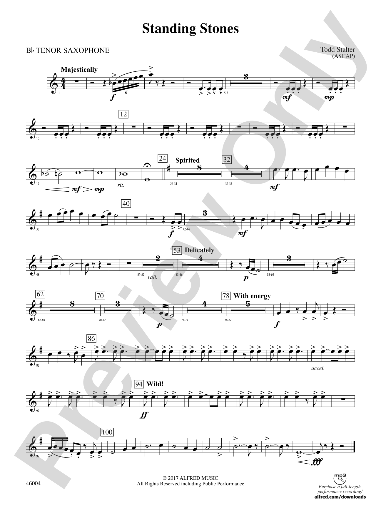 Standing Stones: B-flat Tenor Saxophone
