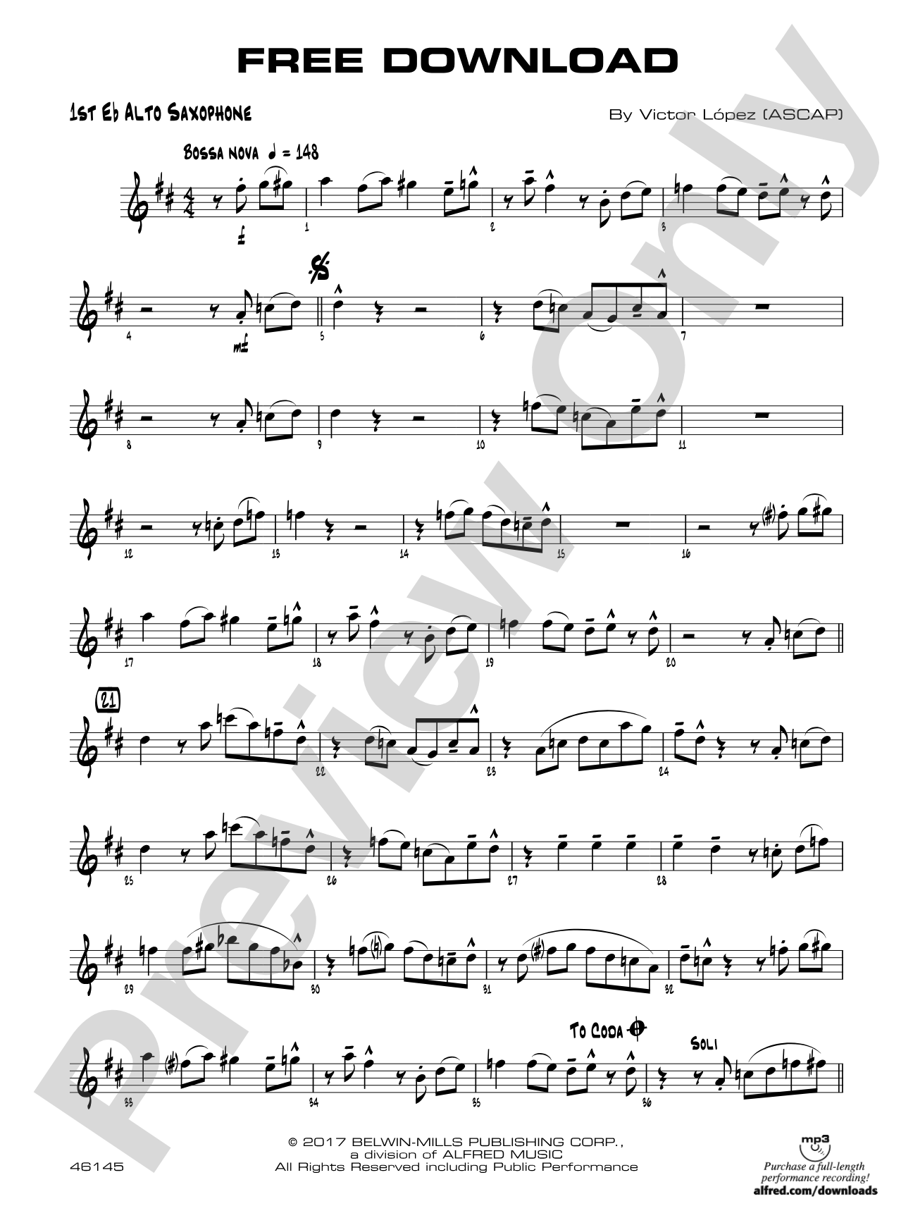 Free Download: E-flat Alto Saxophone