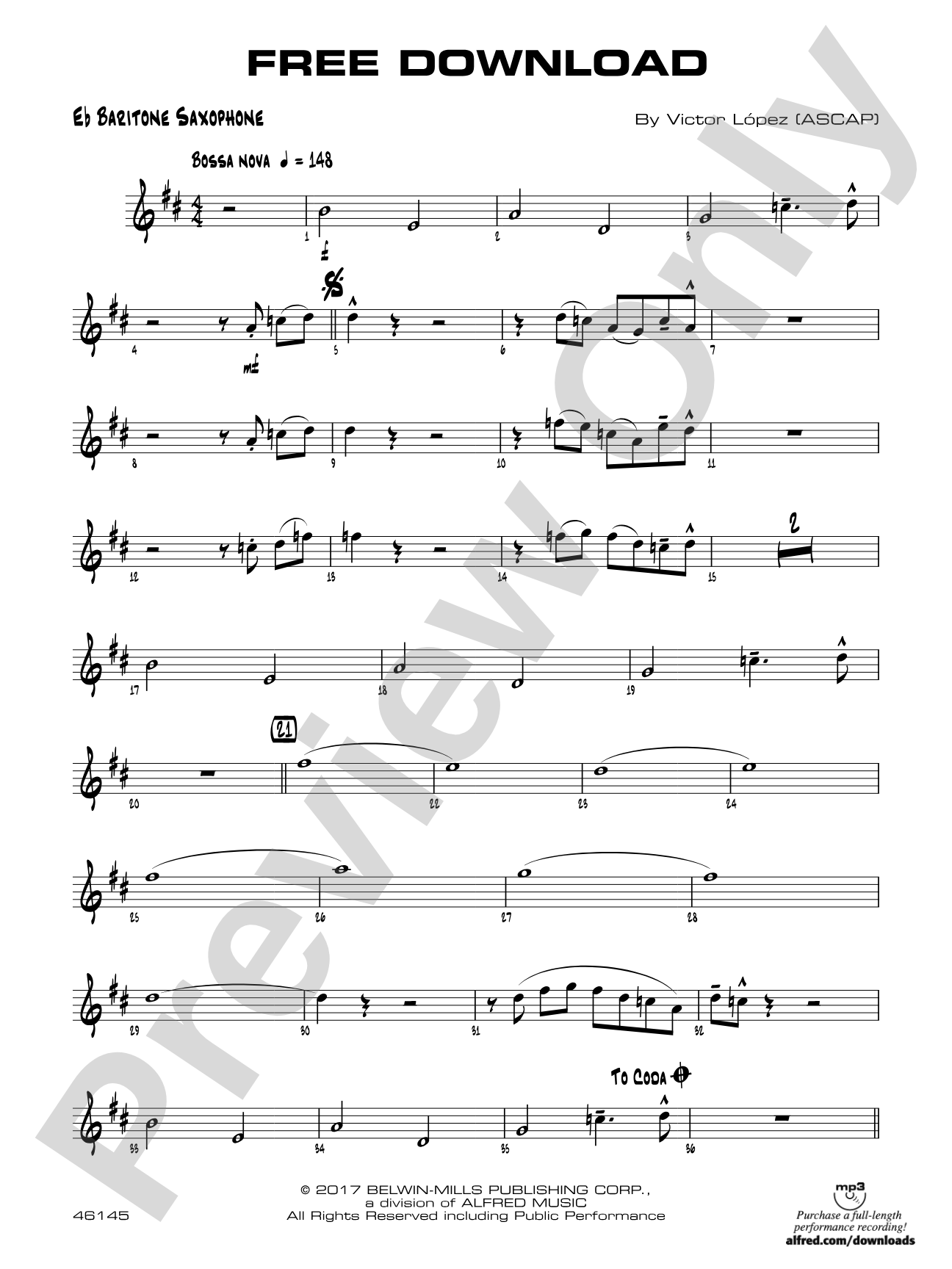 Free Download: E-flat Baritone Saxophone