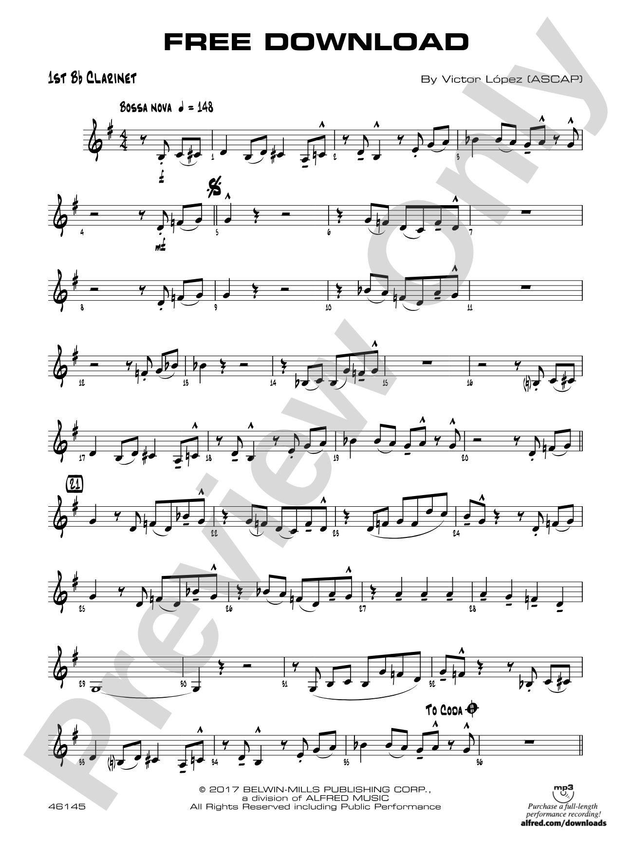 Free Download: 1st B-flat Clarinet