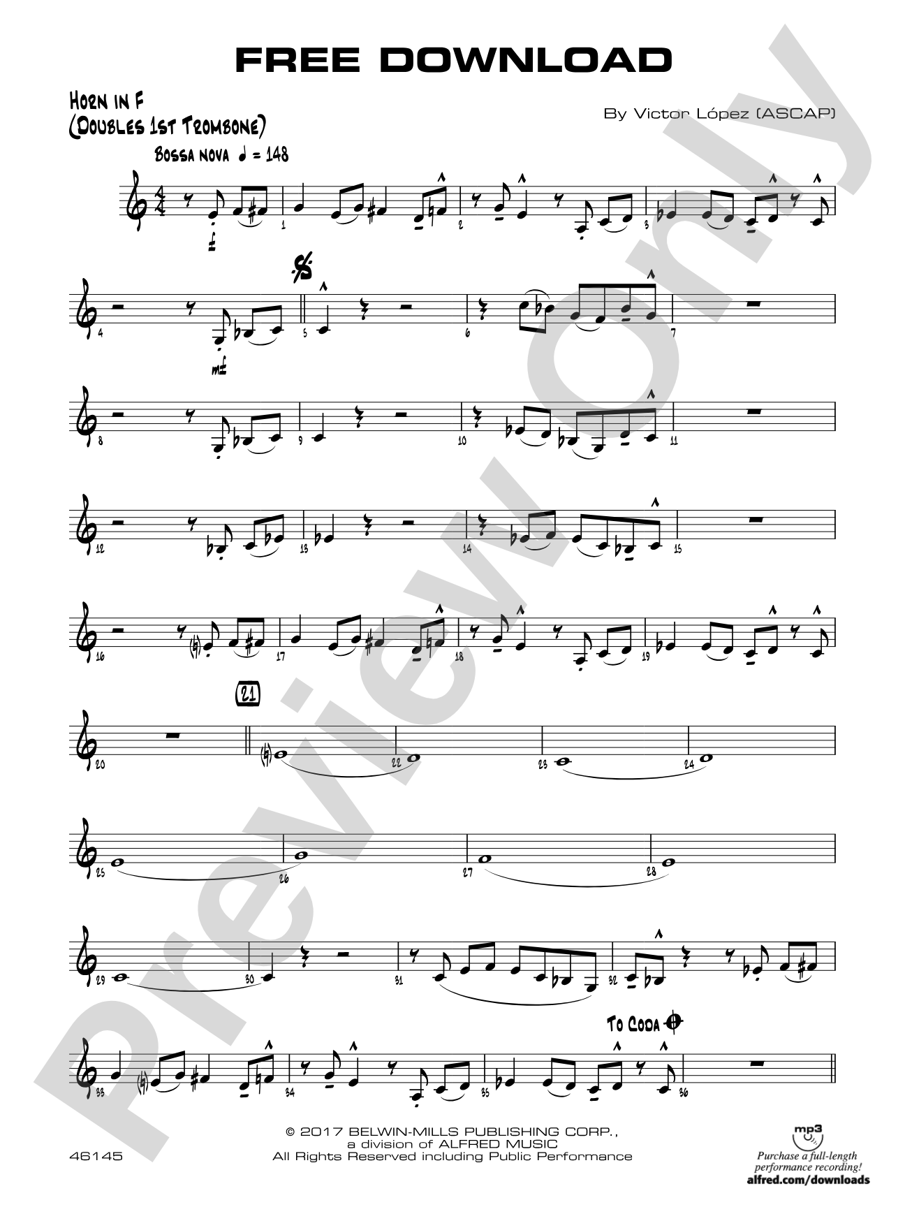 Free Download: 1st F Horn