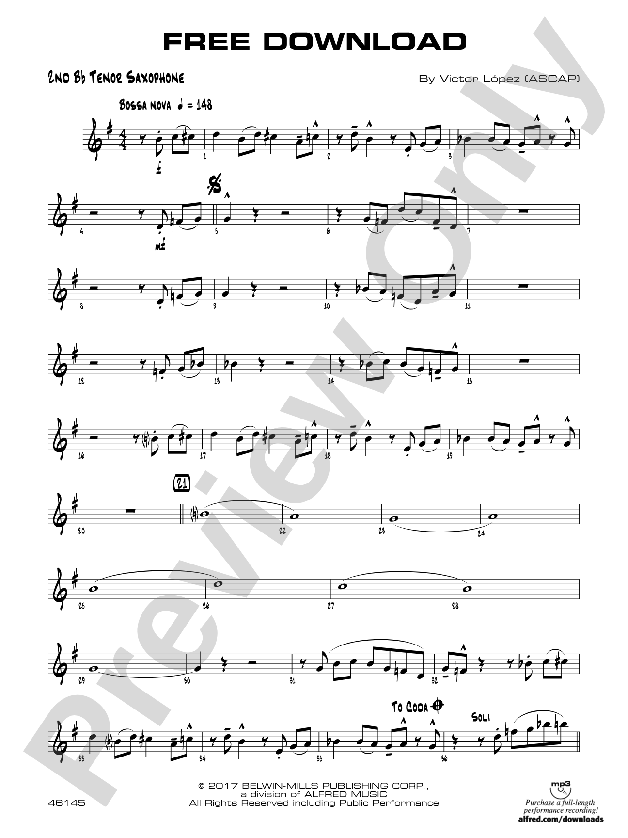 Free Download: 2nd B-flat Tenor Saxophone
