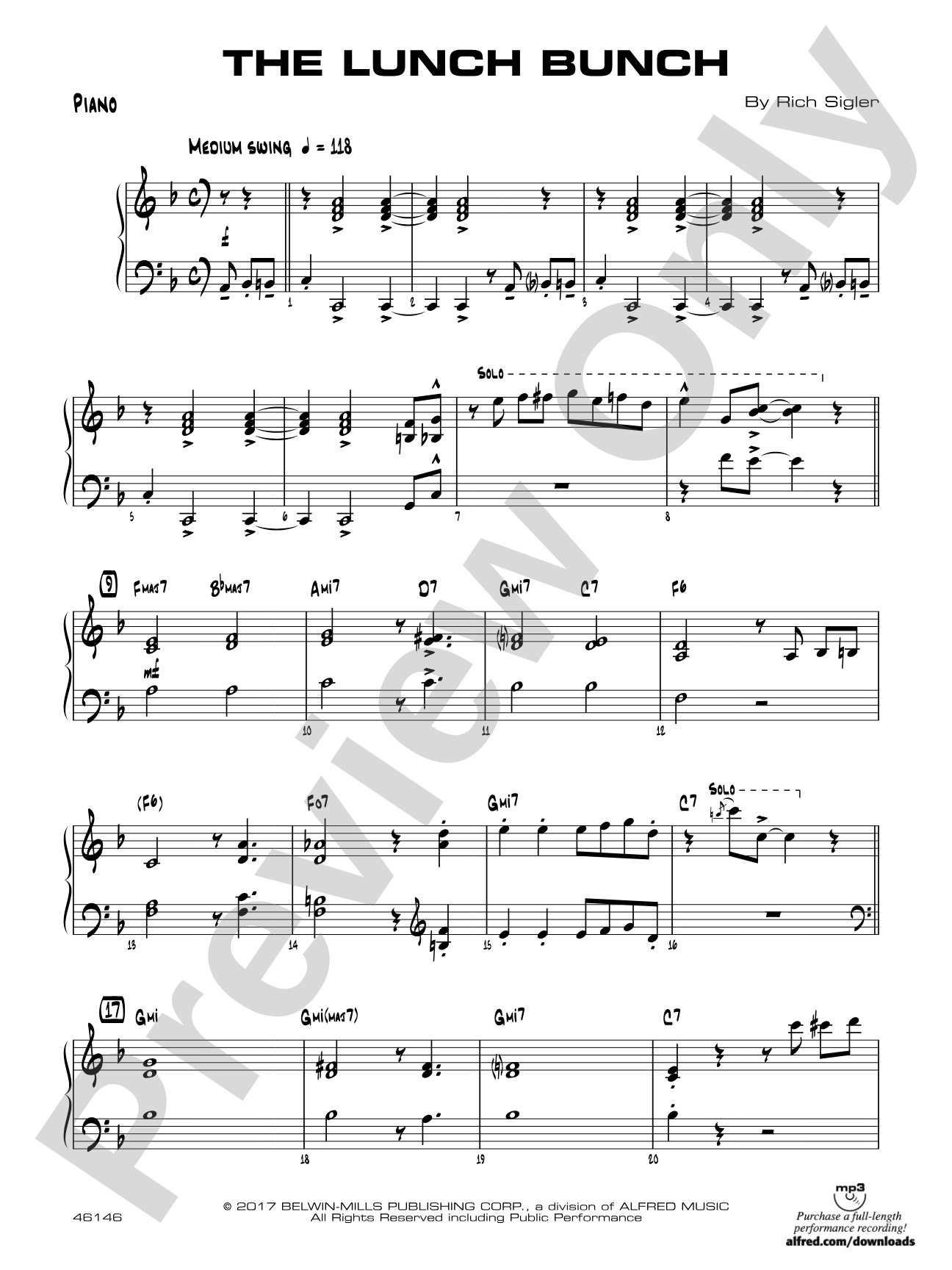 The Lunch Bunch: Piano Accompaniment