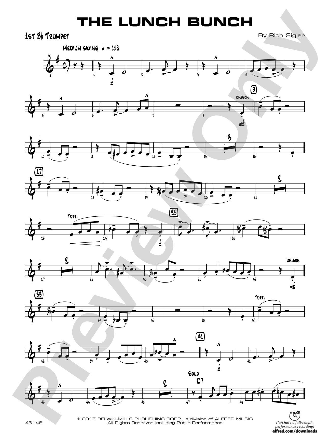 The Lunch Bunch: 1st B-flat Trumpet