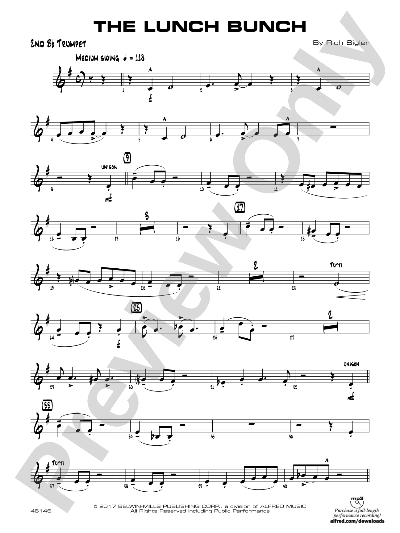 The Lunch Bunch: 2nd B-flat Trumpet