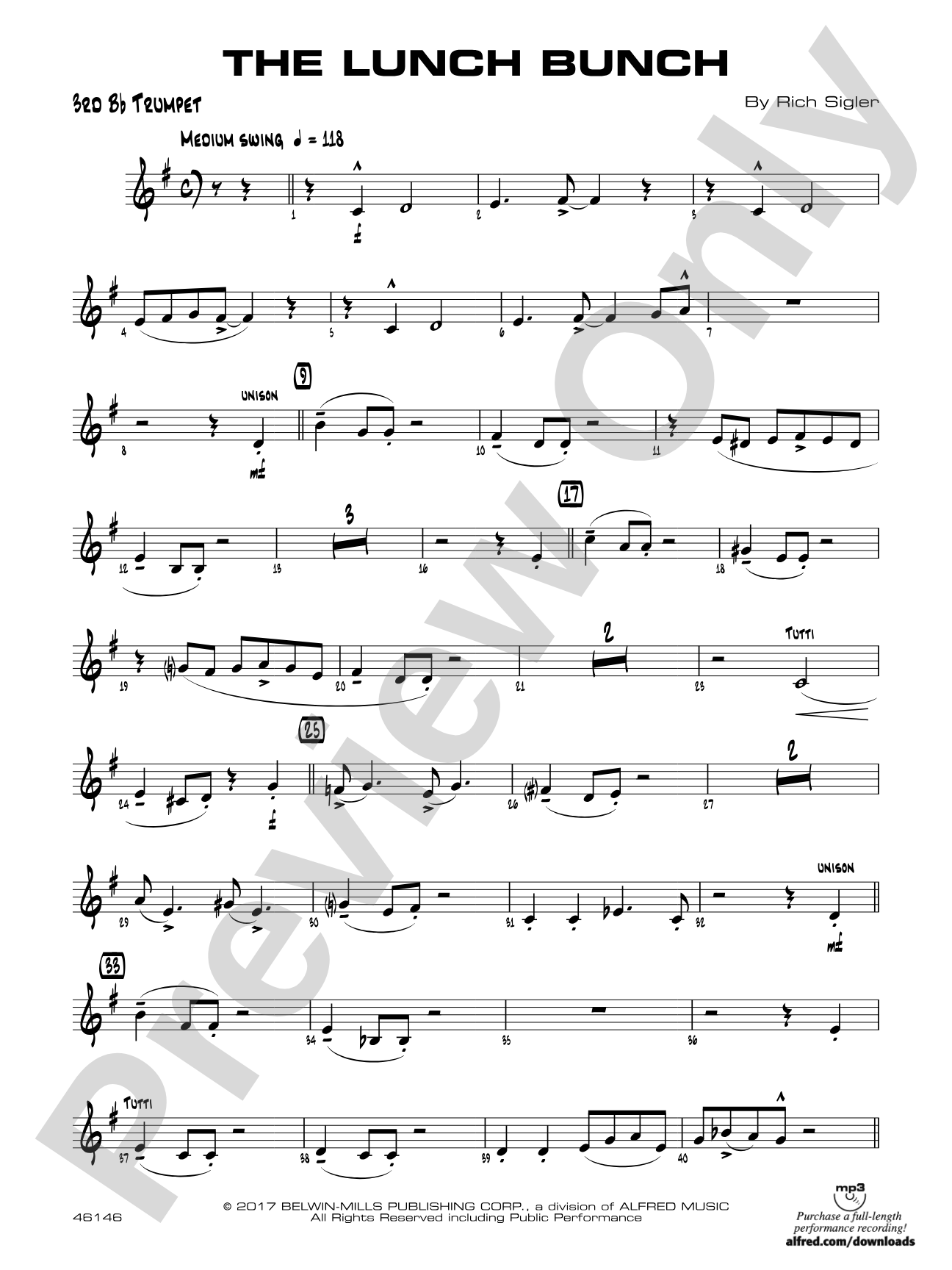 The Lunch Bunch: 3rd B-flat Trumpet