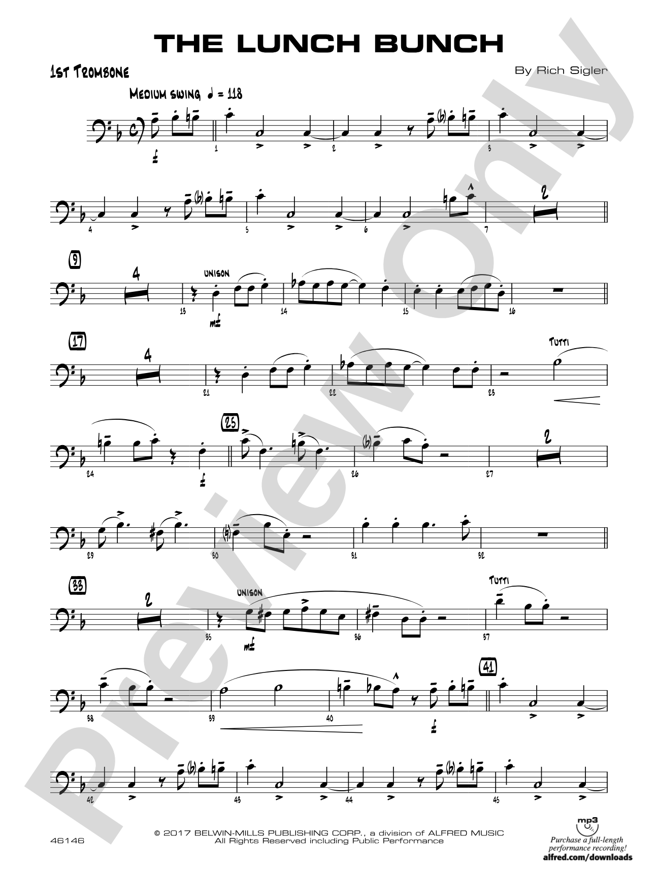 The Lunch Bunch: 1st Trombone