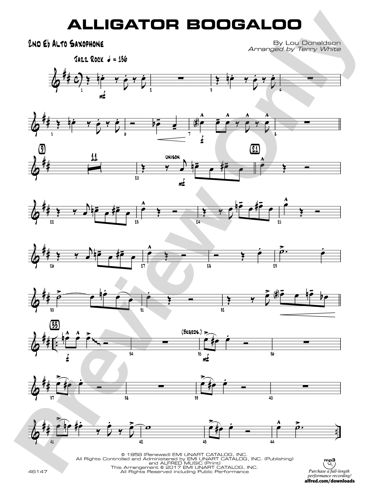 Alligator Boogaloo: 2nd E-flat Alto Saxophone