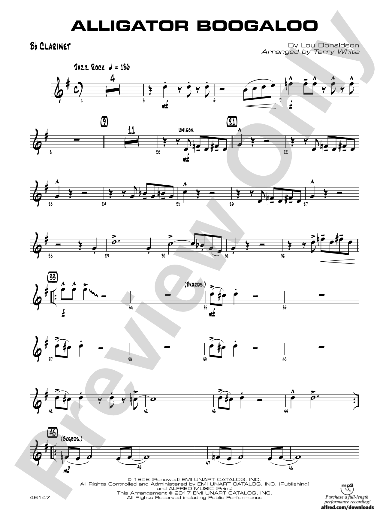 Alligator Boogaloo: 1st B-flat Clarinet