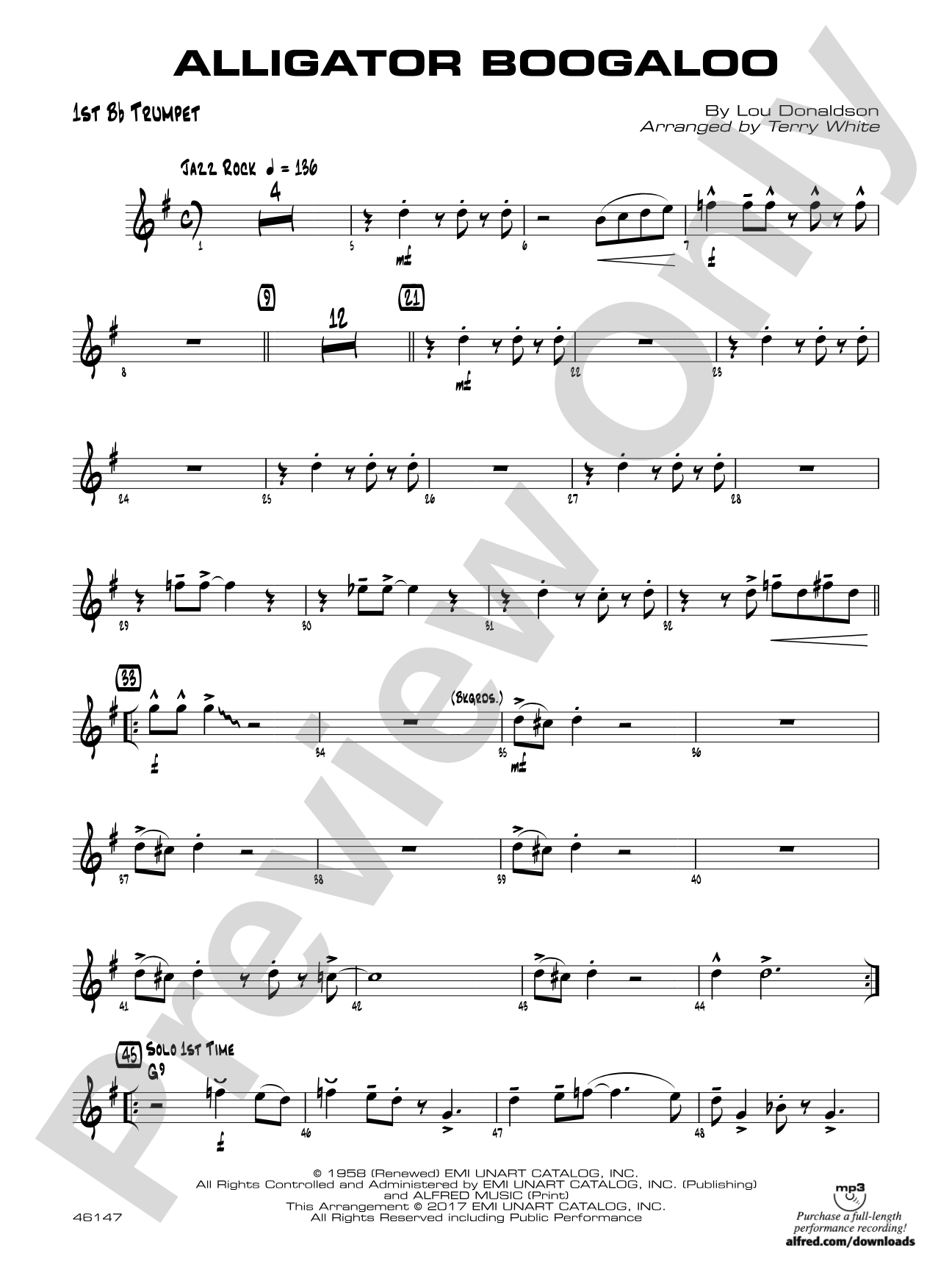 Alligator Boogaloo: 1st B-flat Trumpet