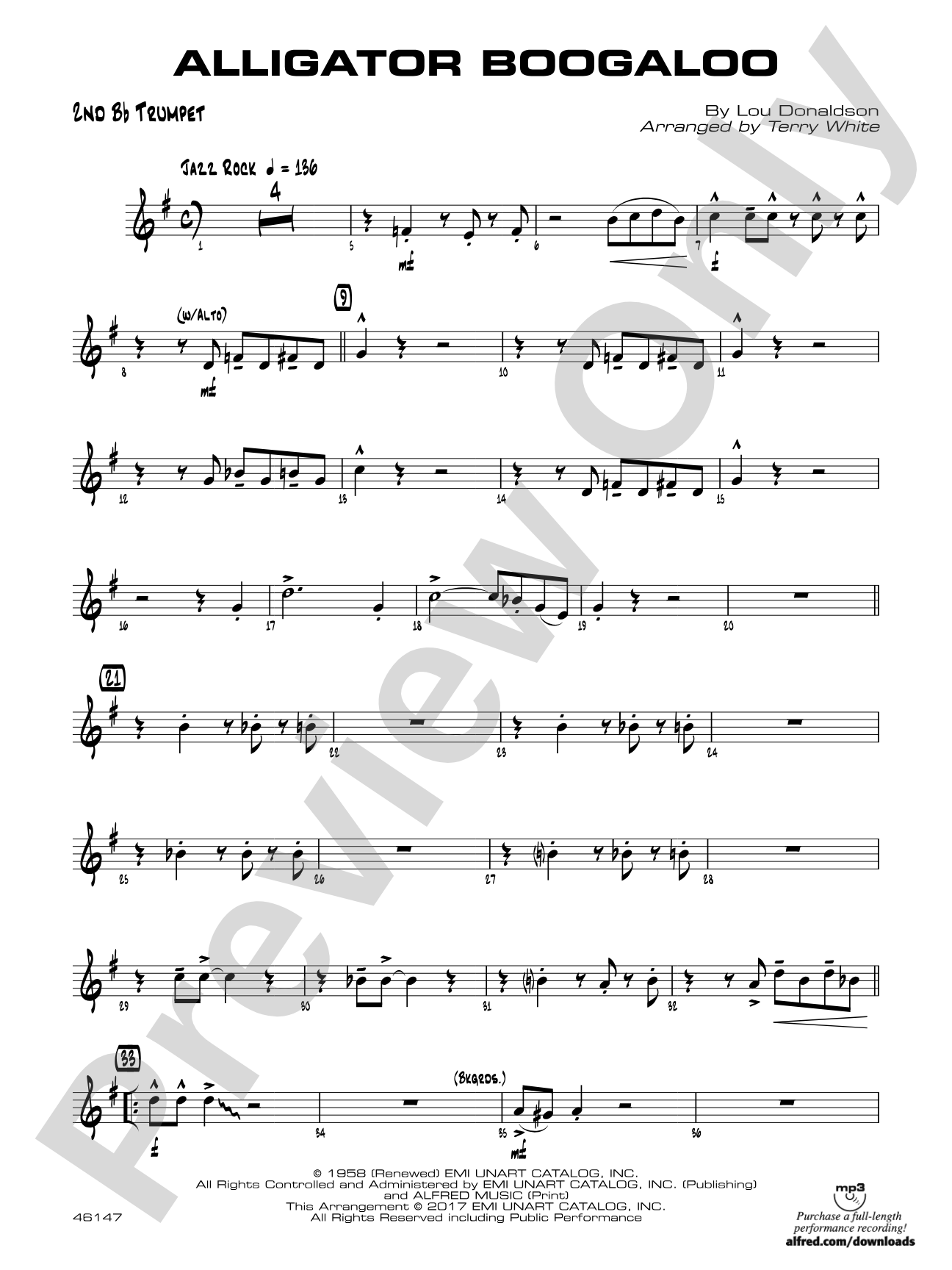 Alligator Boogaloo: 2nd B-flat Trumpet