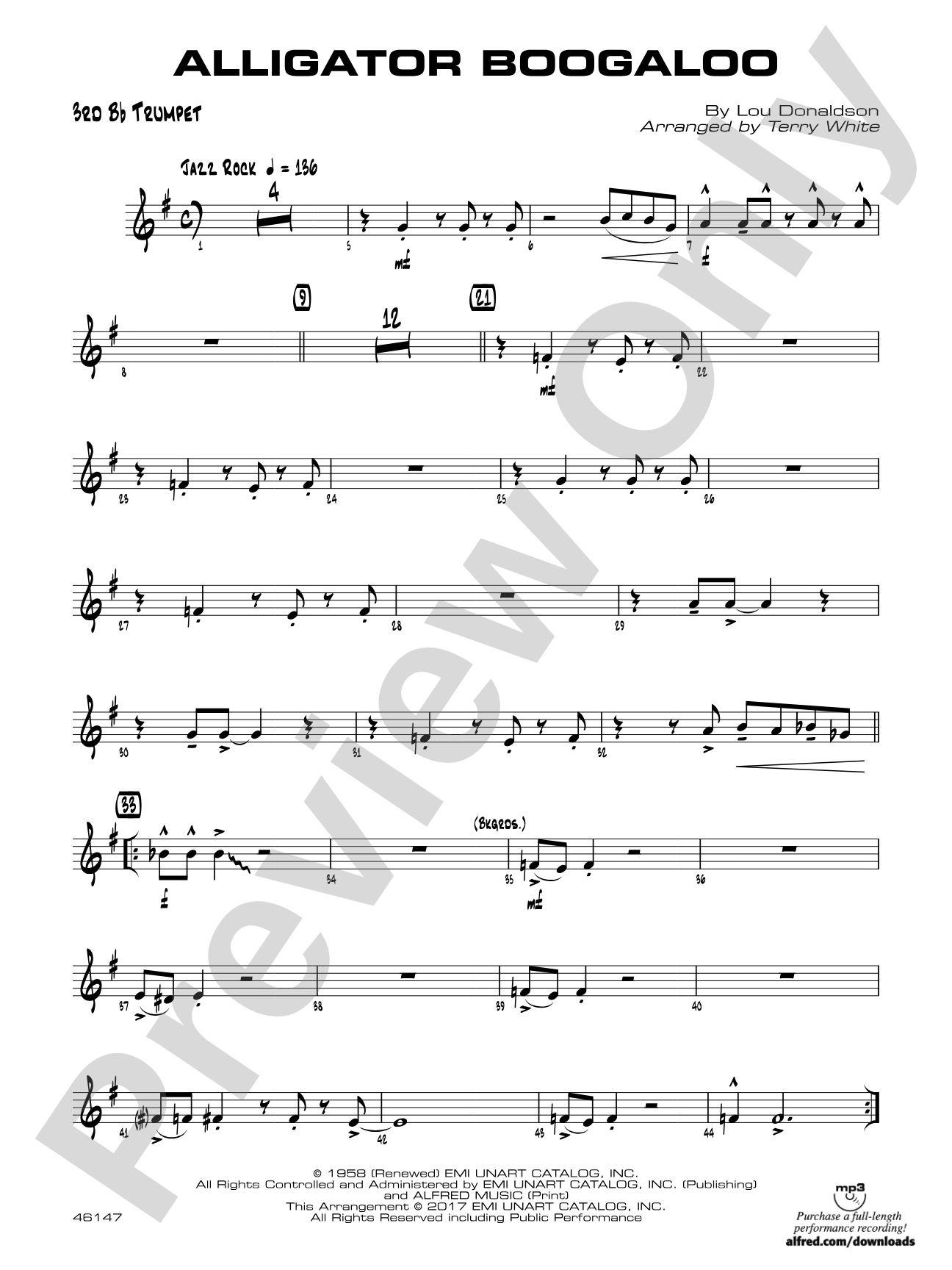 Alligator Boogaloo: 3rd B-flat Trumpet