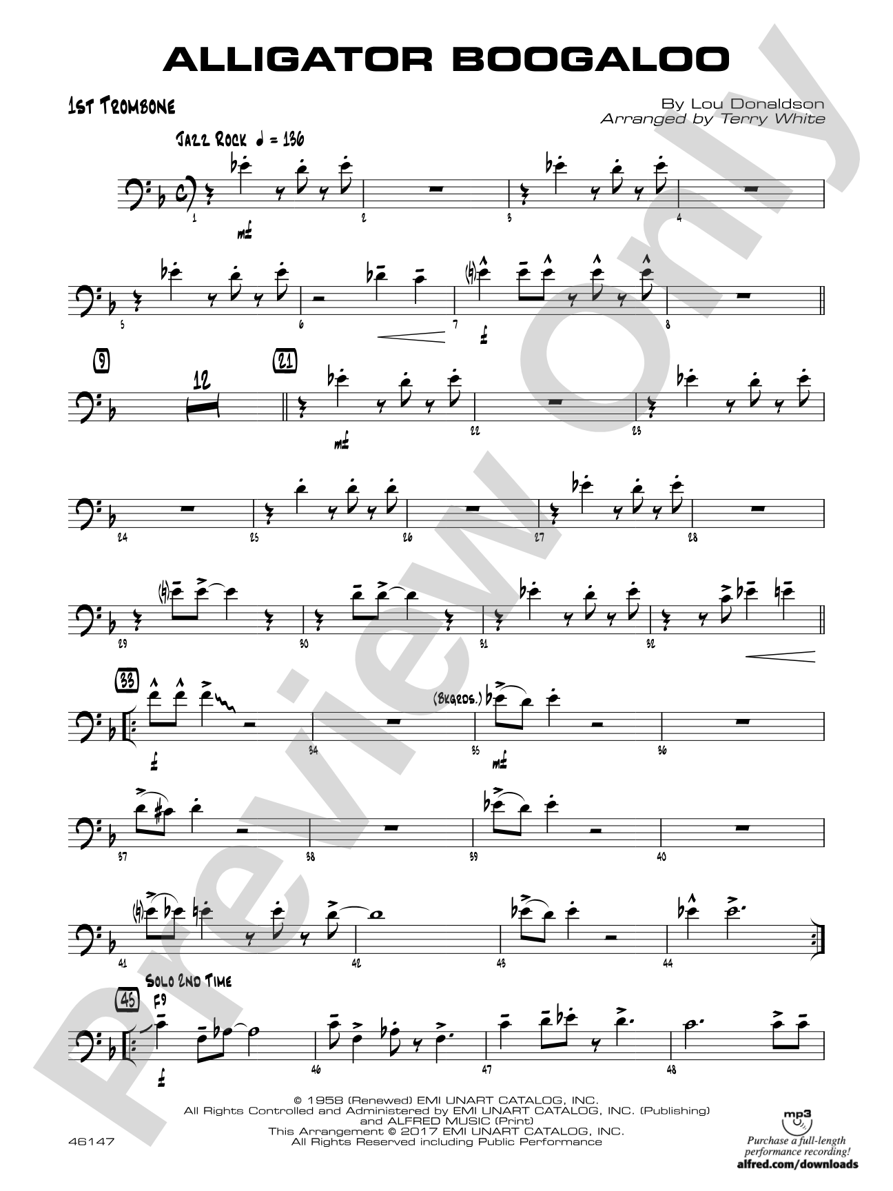 Alligator Boogaloo: 1st Trombone