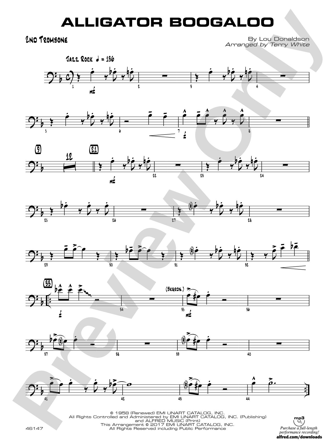 Alligator Boogaloo: 2nd Trombone