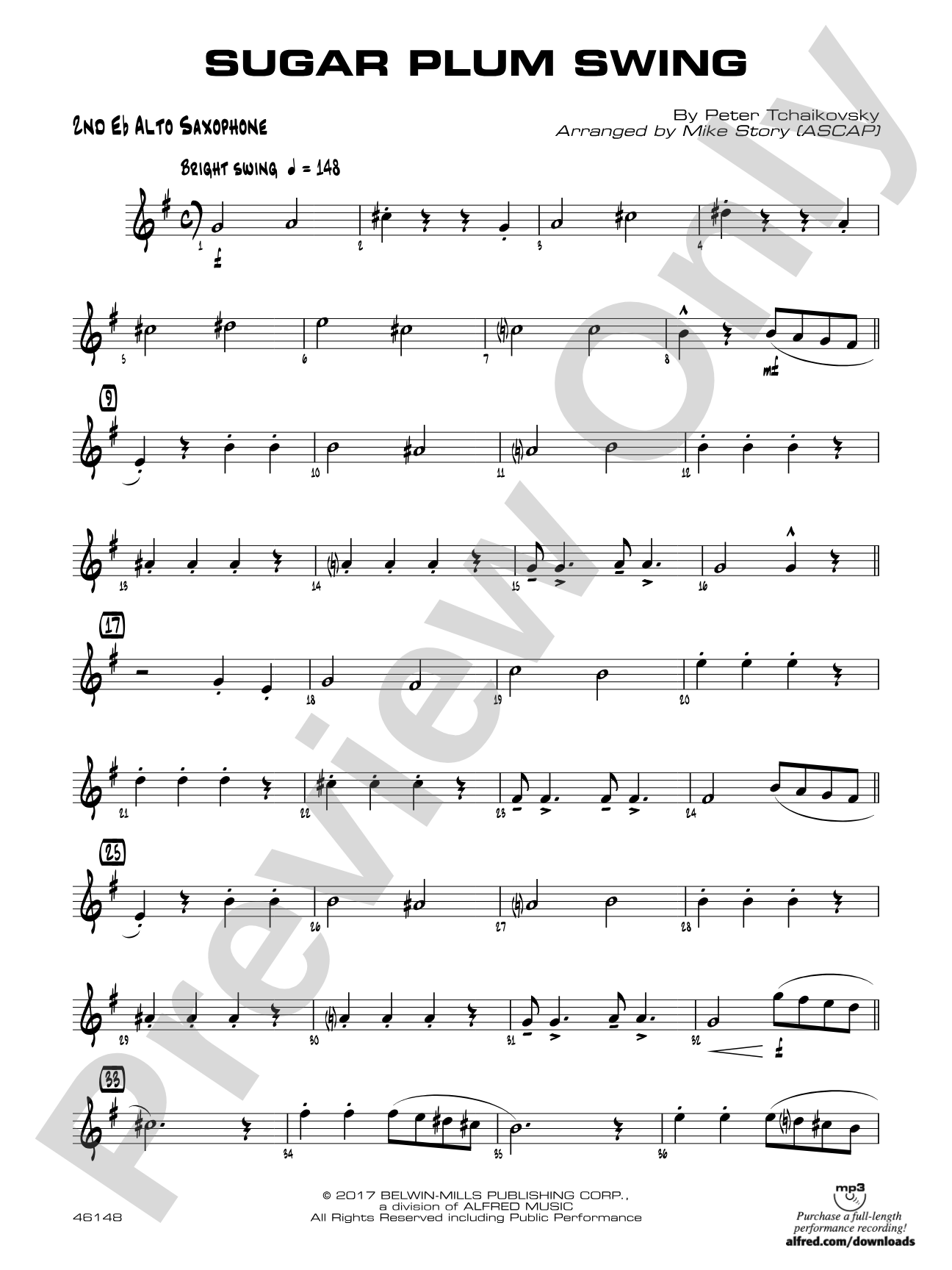 Sugar Plum Swing: 2nd E-flat Alto Saxophone