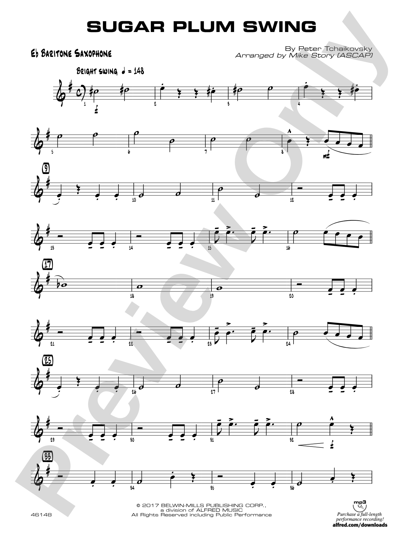 Sugar Plum Swing: E-flat Baritone Saxophone