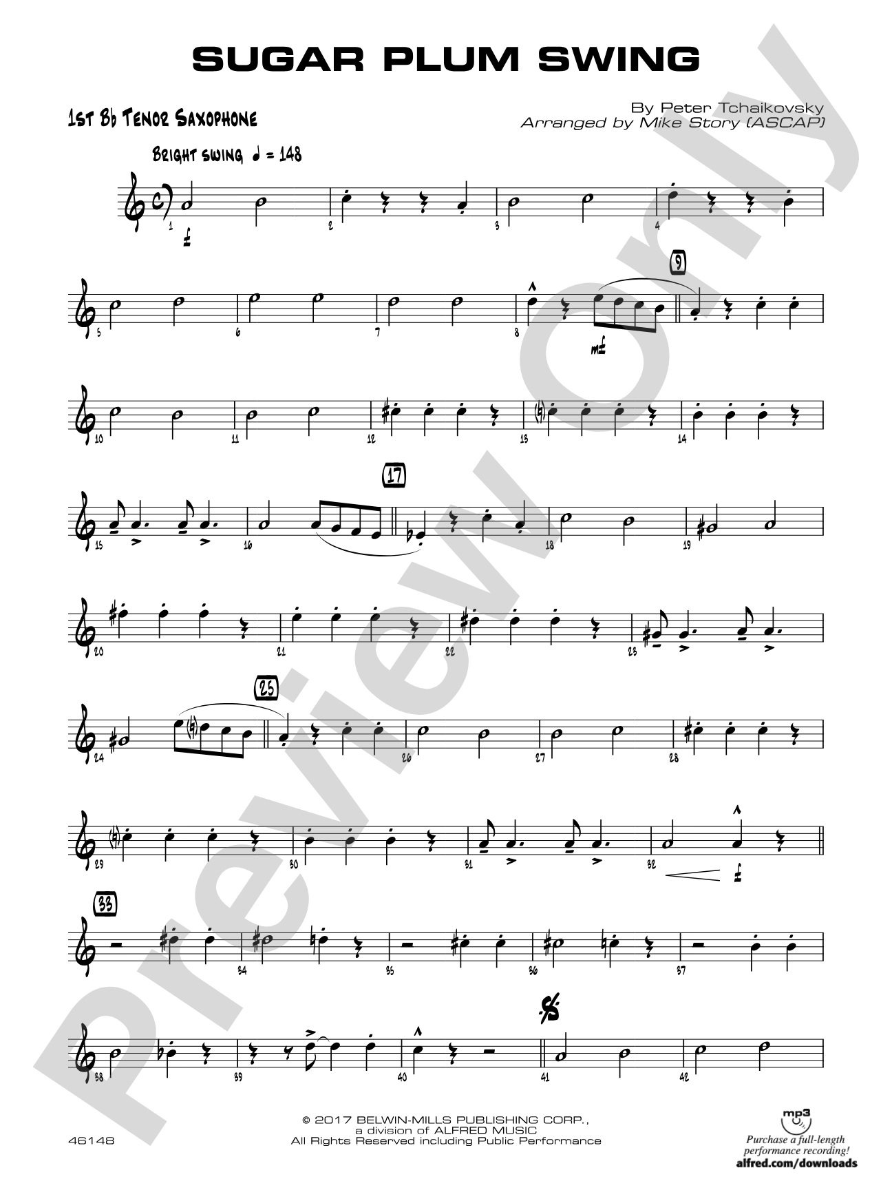 Sugar Plum Swing: B-flat Tenor Saxophone