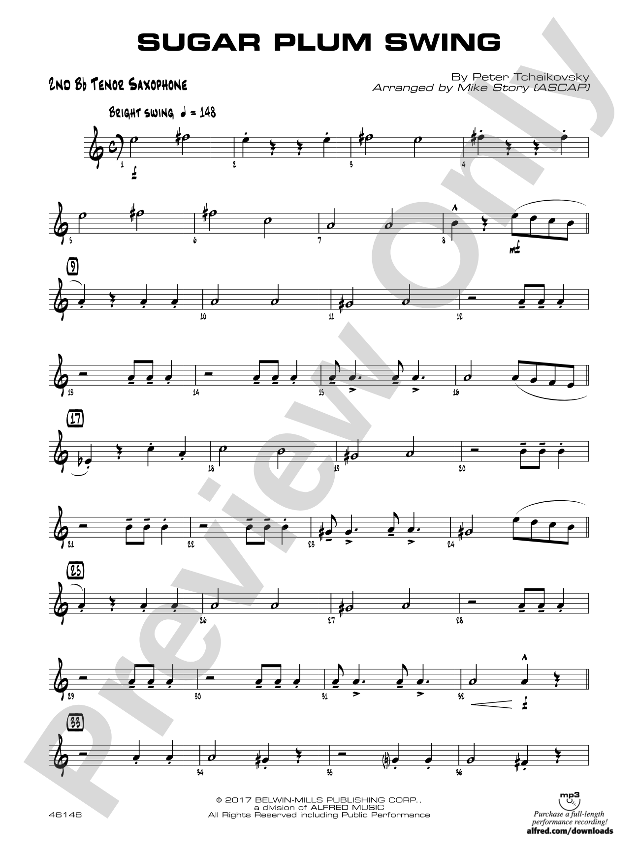 Sugar Plum Swing: 2nd B-flat Tenor Saxophone