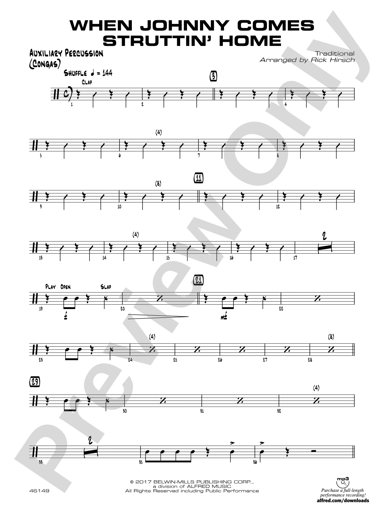 When Johnny Comes Struttin' Home: Auxiliary Percussion